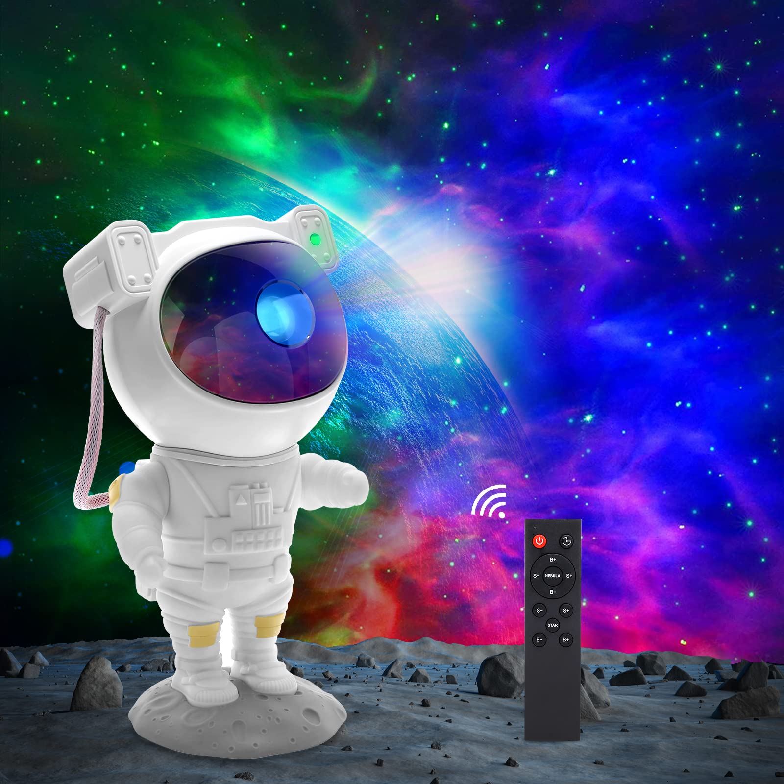 Luxonic Astronaut Star Projector For Kids - Galaxy Light With Timer & Remote Control For Bedroom, Gaming Room, Home Theater Decor