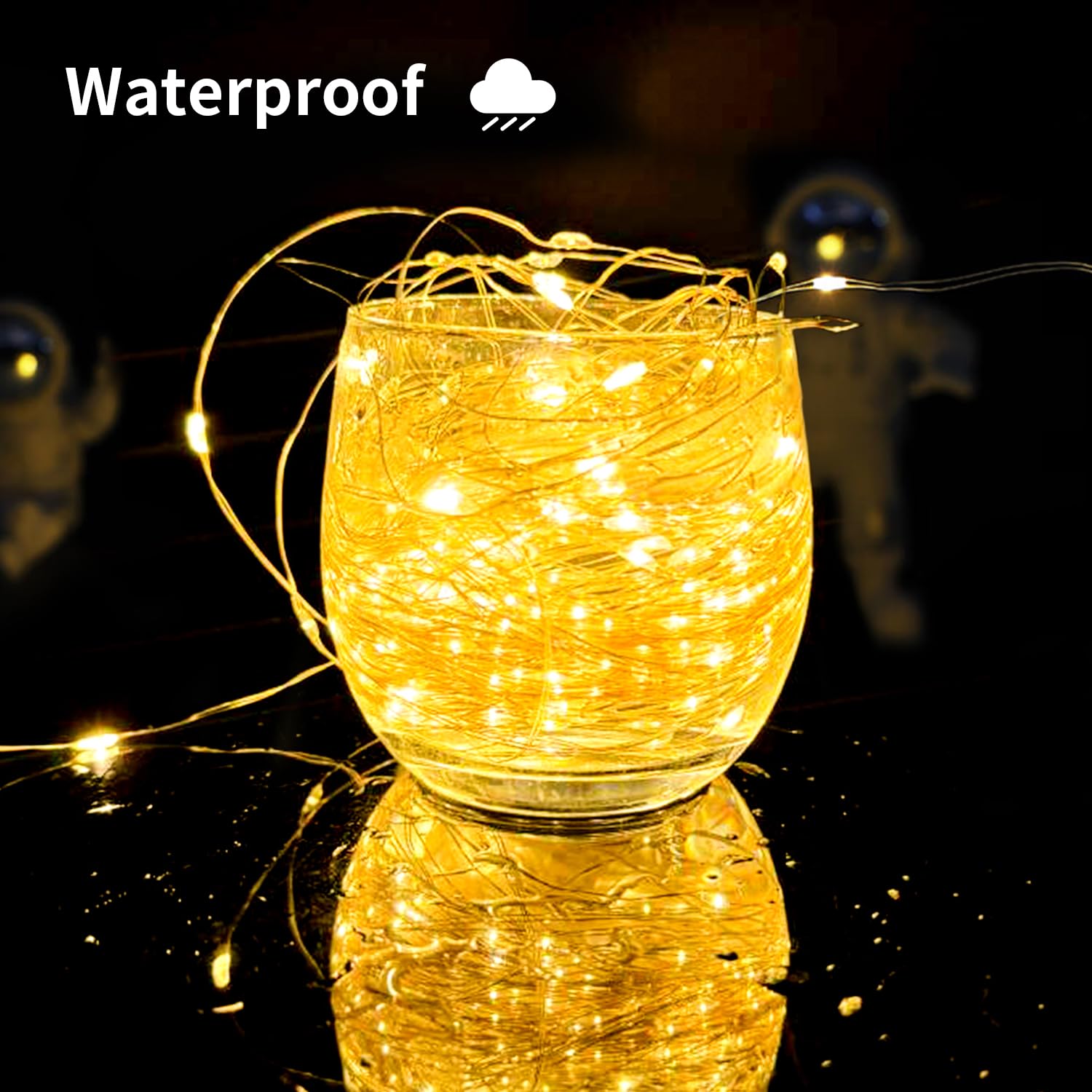 Aleney 2 Pack Solar Fairy Lights Outdoor , 99 Feet 300 Leds 8 Modes String Lights For Outside, Waterproof Solar Outdoor Light For Patio Yard Christmas Tree Halloween Wedding Party Decorations, Warm White