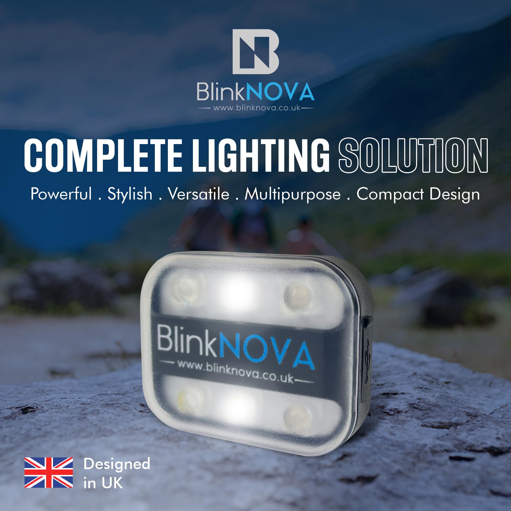 Blinknova Usb-C Rechargeable Clip-On Led Safety Light – Reflective, Multi-Use Flashlight For Running, Cycling, Hiking, Dog Walking & Outdoor Adventures