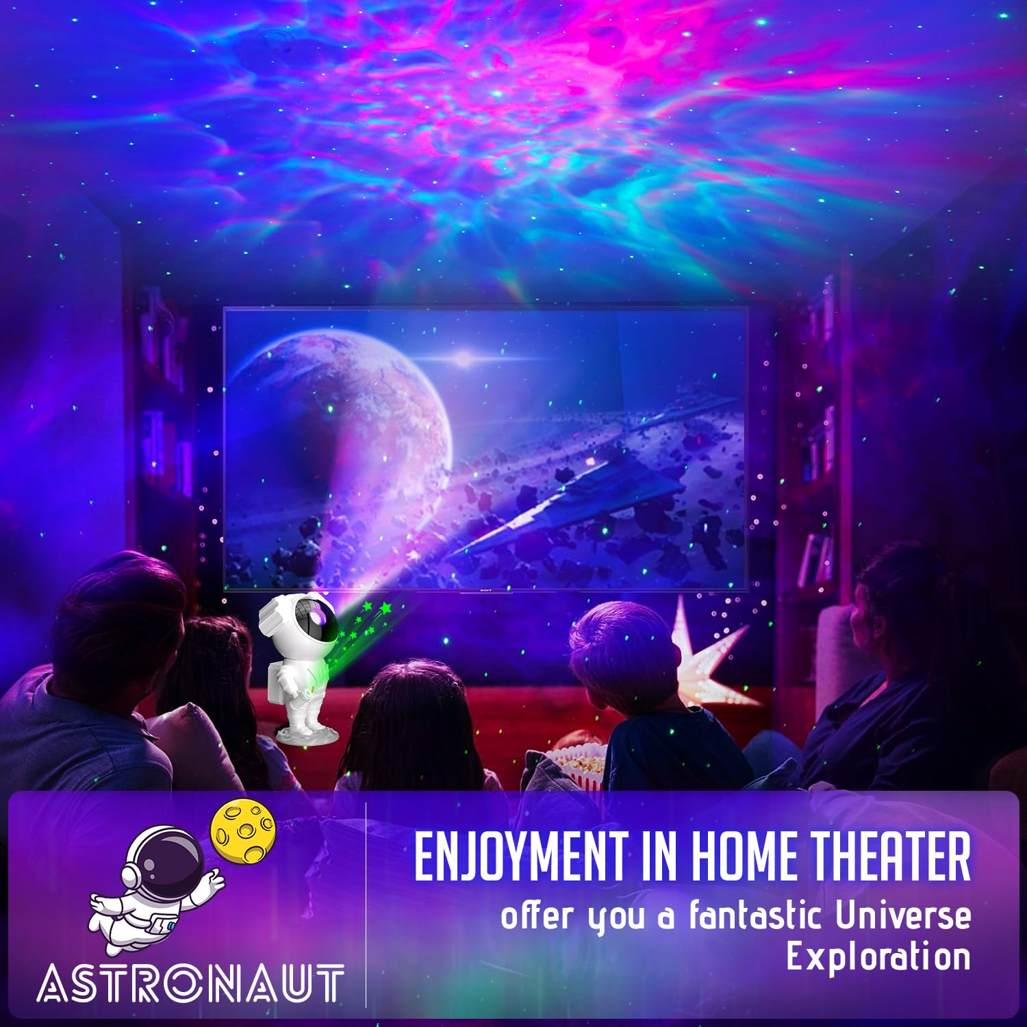 Auyle Astronaut Galaxy Projector For Bedroom, Star Projector Galaxy Light, Galaxy Light Projector, Night Light For Kids With Timer And Remote Control For Ceiling,Party,Game Room,Xmas  Year  Ideas