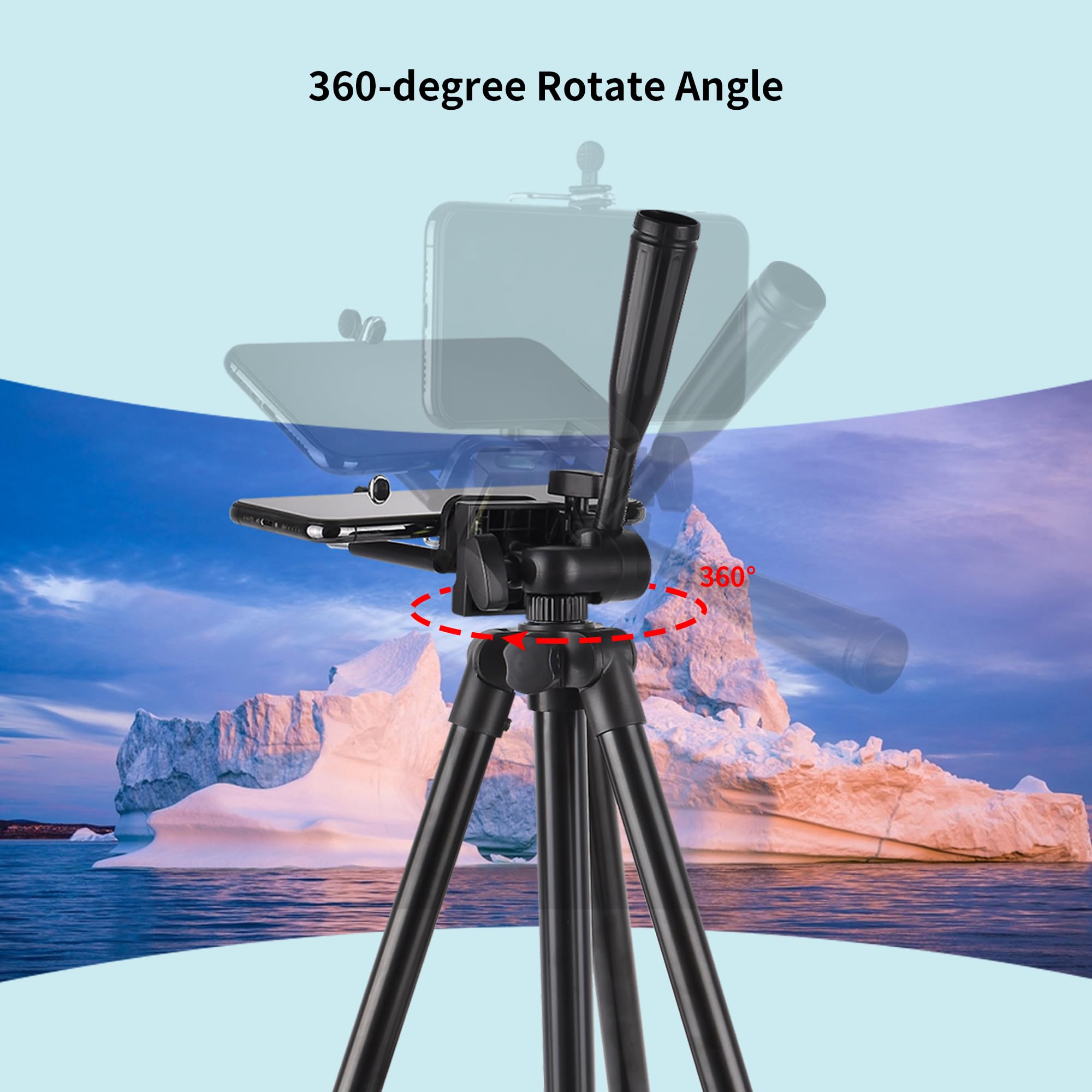 Bvgflr Lightweight Smart Phone Tripod Stand, 40" Aluminum Portable Extendable Travel Phone Tripod Stand With Phone Holder, Shutter, Carrying Bag, Perfect For Selfies/Live Stream/Vlogging/Video Recording