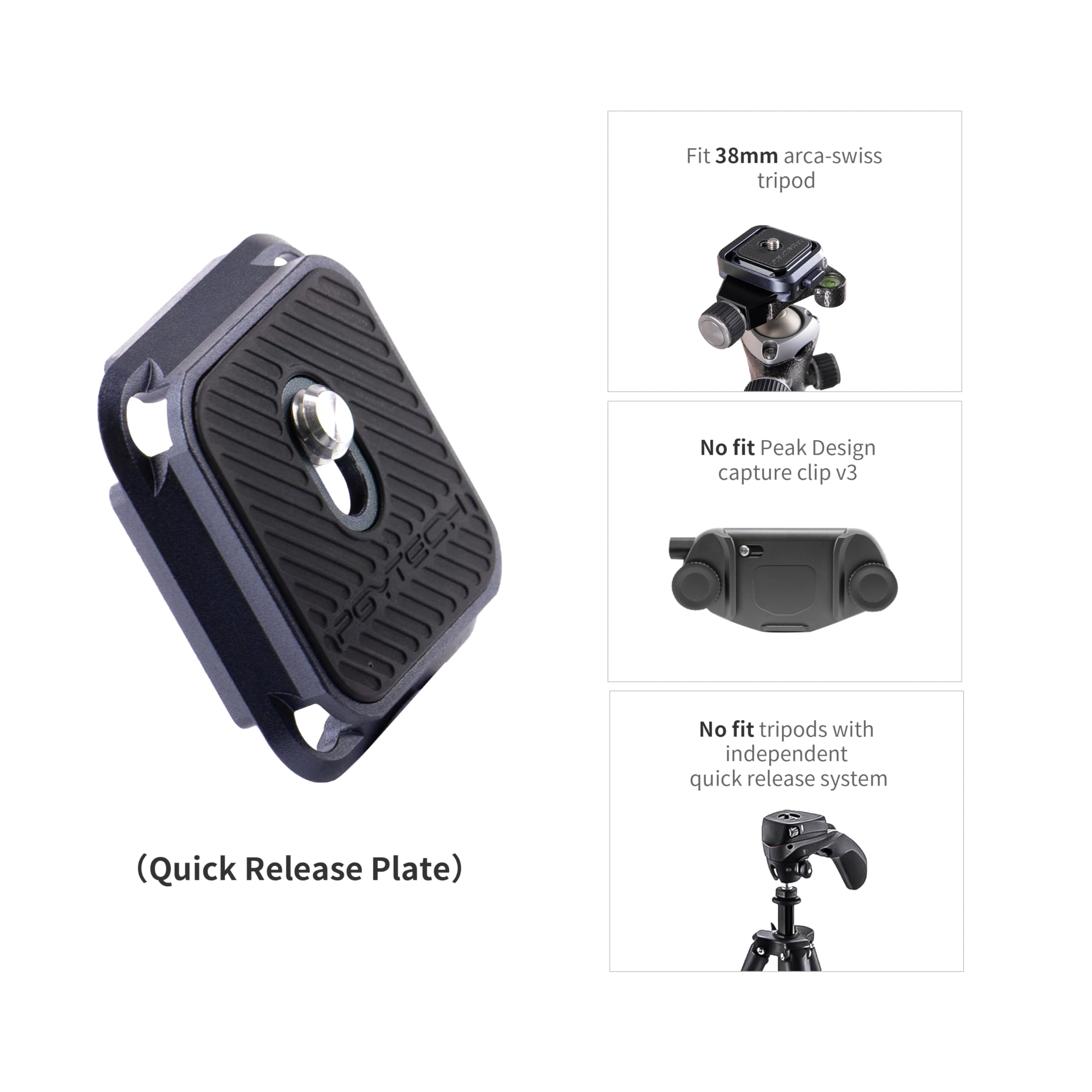 Pgytech Arca-Type Quick Release Camera Plate Parts Replacement Switch Between Tripod, Monopod, Slider Arca Swiss Compatible