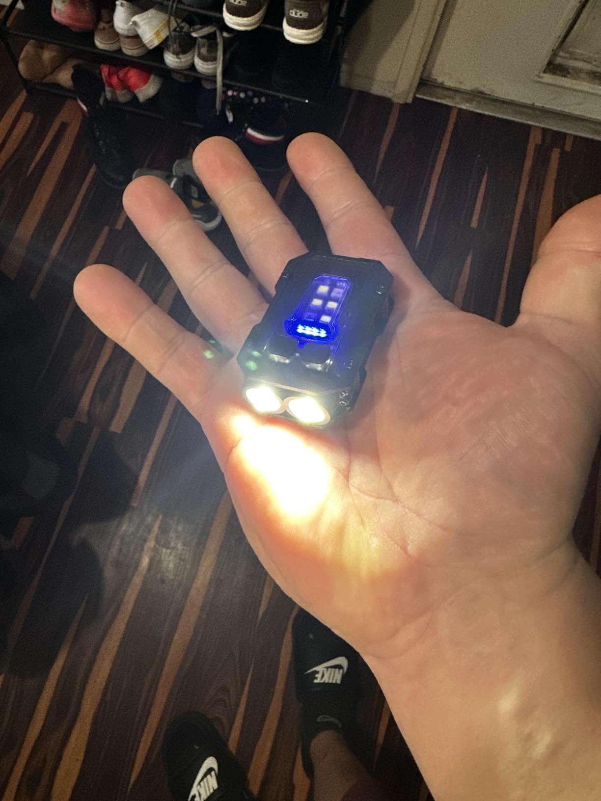 Boomfun Clip On Flashlight Rechargeable Mini Edc Keychain Flashlight, Compact Pocket Cob Light For Night Working, Running, Walking, Camping, Fishing, Hiking, Dog, Usb C Charging Warning Flash Light