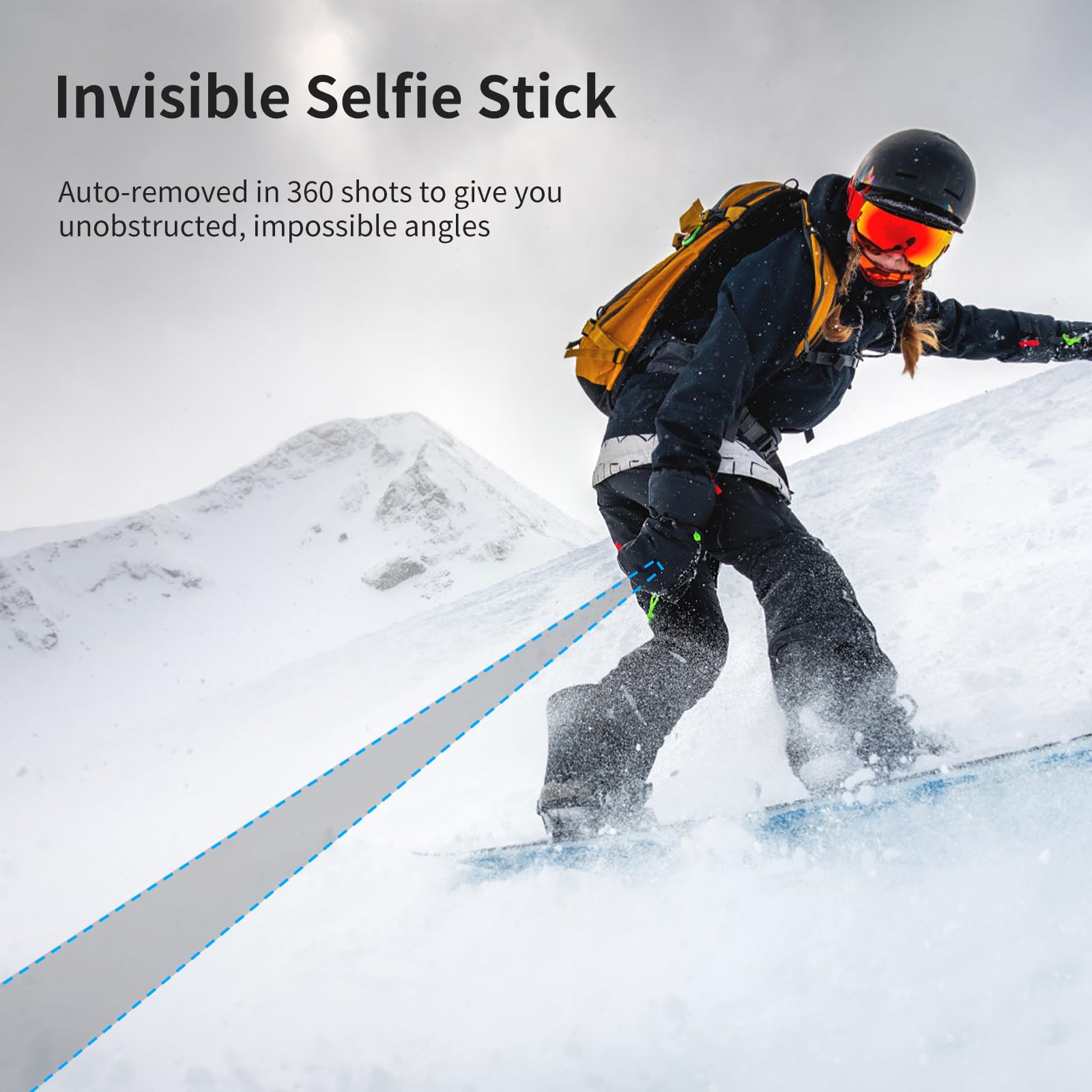 Jusmo 59In Invisible Selfie Stick Tripod For Insta360 X4/Go 3/X3/One Rs/One X2/One X/Go 2/One R/One, Ulanzi Tt52 Extension Pole Adjustable Waterproof Handle Grip For Gopro Dji Insta 360 And More