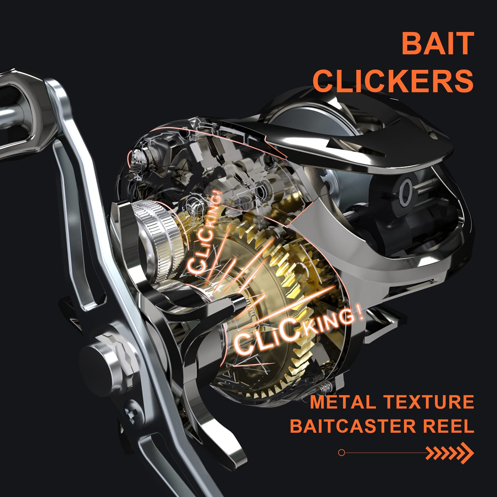 Haut Ton Matel Master Advanced Version Baitcaster Reels,6.2:1Gear Ratio,5+1Ball Bearing,Bait Clickers,12Lb Drag System Fishing Reels,For Saltwater,Freshwater.