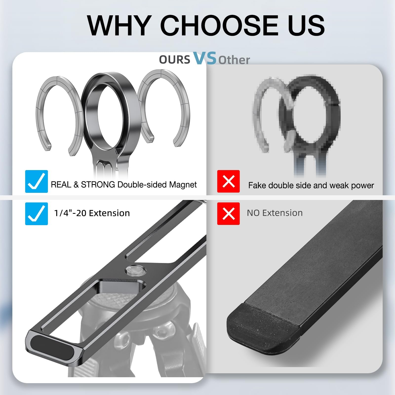 Camolo Geek Magnetic Phone Tripod Stand Compatible With Iphone 16 15 14 13 12 Magsafe - Aluminium Smartphone Mini Tripod Pocket Cell Phone Stand Dual-Sided Magnet Quick Mount