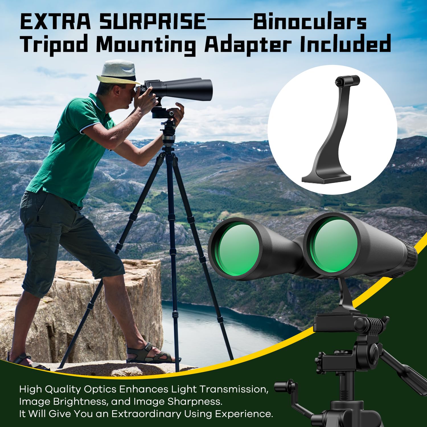 Flyant 15-35X70 Zoom Binoculars For Adults, High Power 35X Hd For Stargazing & Bird Watching, Waterproof Binocular With Tripod Adapter, Ideal Essentials For Cruise Ship, Travel, Camping, Outdoor, Hunting