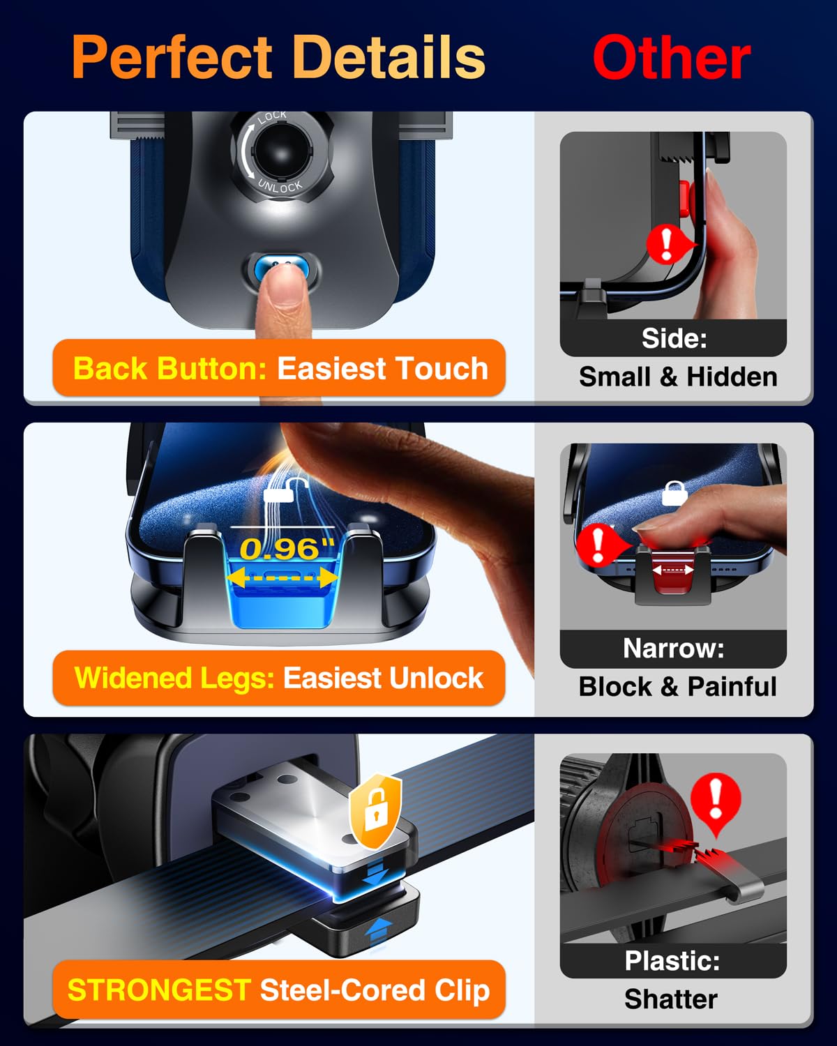 Vanmass 【85+Lbs Strongest Suction & Military-Grade  Ultimate Car Phone Mount【Patent & Safety Certs】 Cell Phone Holder Truck Stand For Dashboard Windshield Vent For Iphone 16 15 Pro Max 14 Samsung