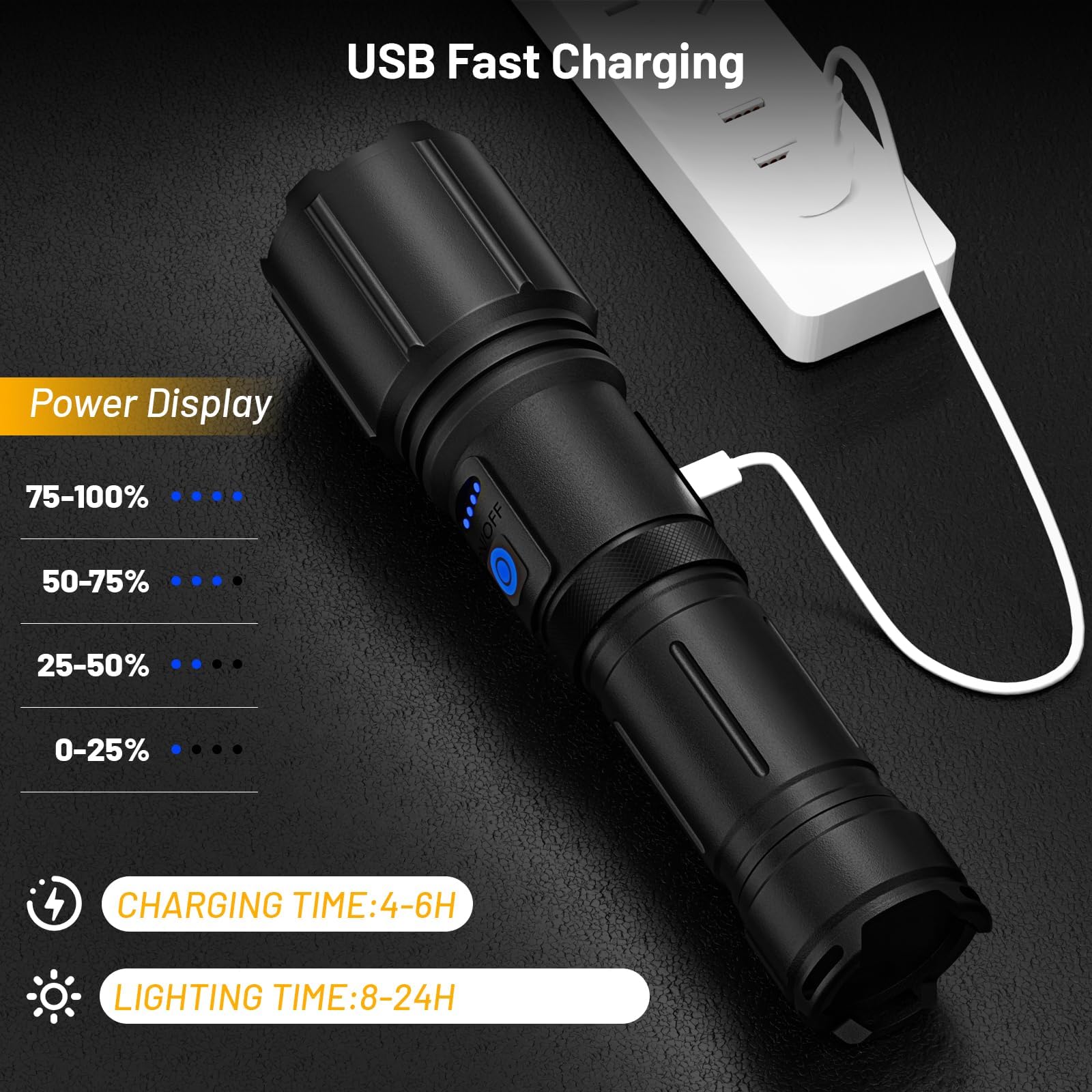 Niaochao Rechargeable Flashlights High Lumens 2 Pack, 900,000 Lumen Super Bright Flashlight Led Flash Light, 7 Modes With Cob Work Light, Ipx6 Waterproof For Outdoor Camping Hiking