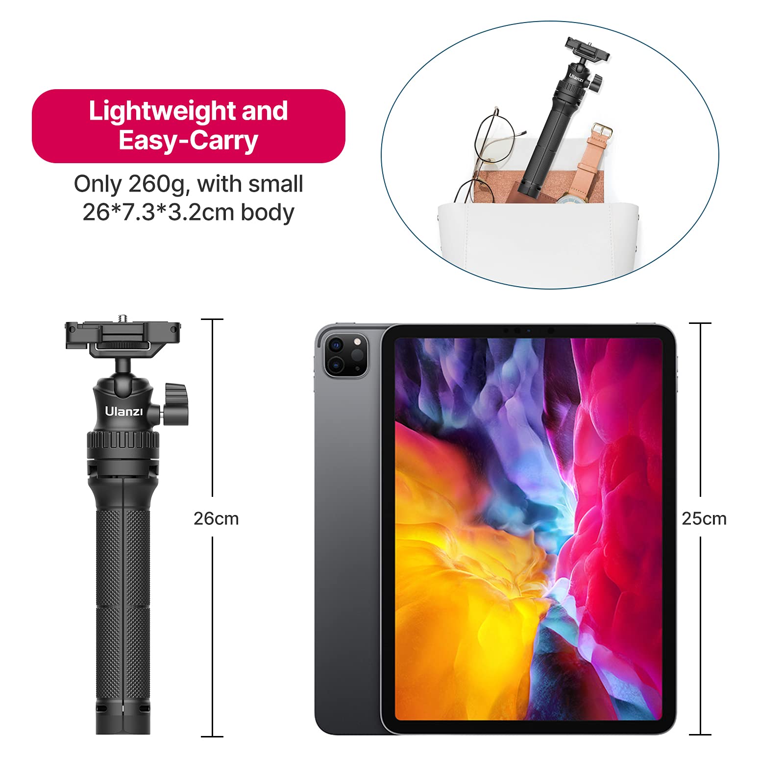 Ulanzi Smartphone Tripod, Mt-34 Selfie Stick Tripod All-In-One, Extendable Tripod Camera Compatible With Iphone 12 Pro Max/12 Mini/11 Pro Max/Xr/X, Samsung Phone, Vlog Camera