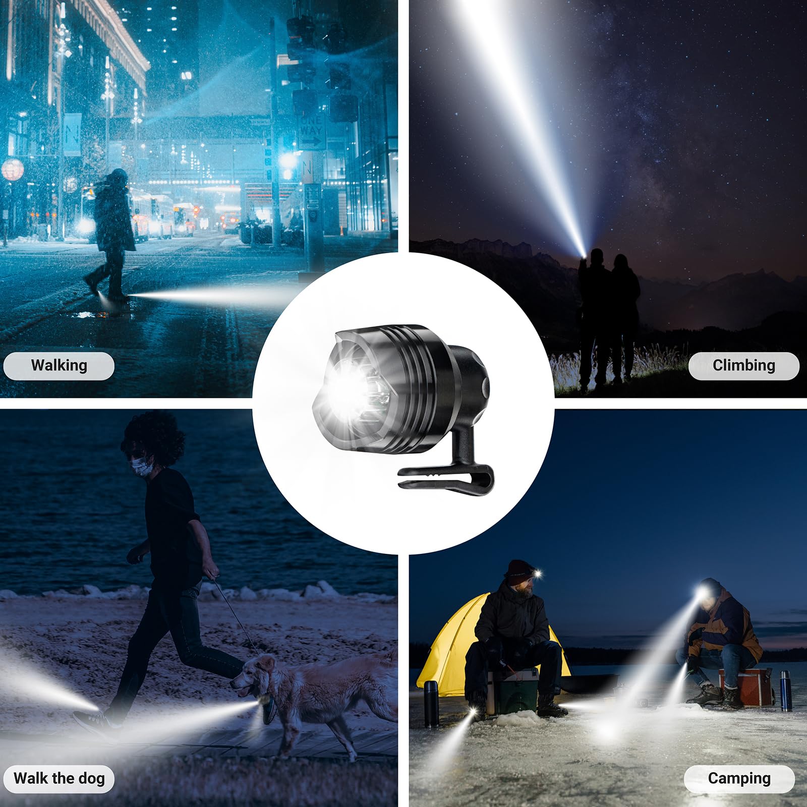Winndachi Headlights - 4Pcs Led Lights For Shoes Charm Accessories, Ip68 Waterproof For Adults And Kids - Hiking, Walking Dog And Camping Gear Essentials-0912