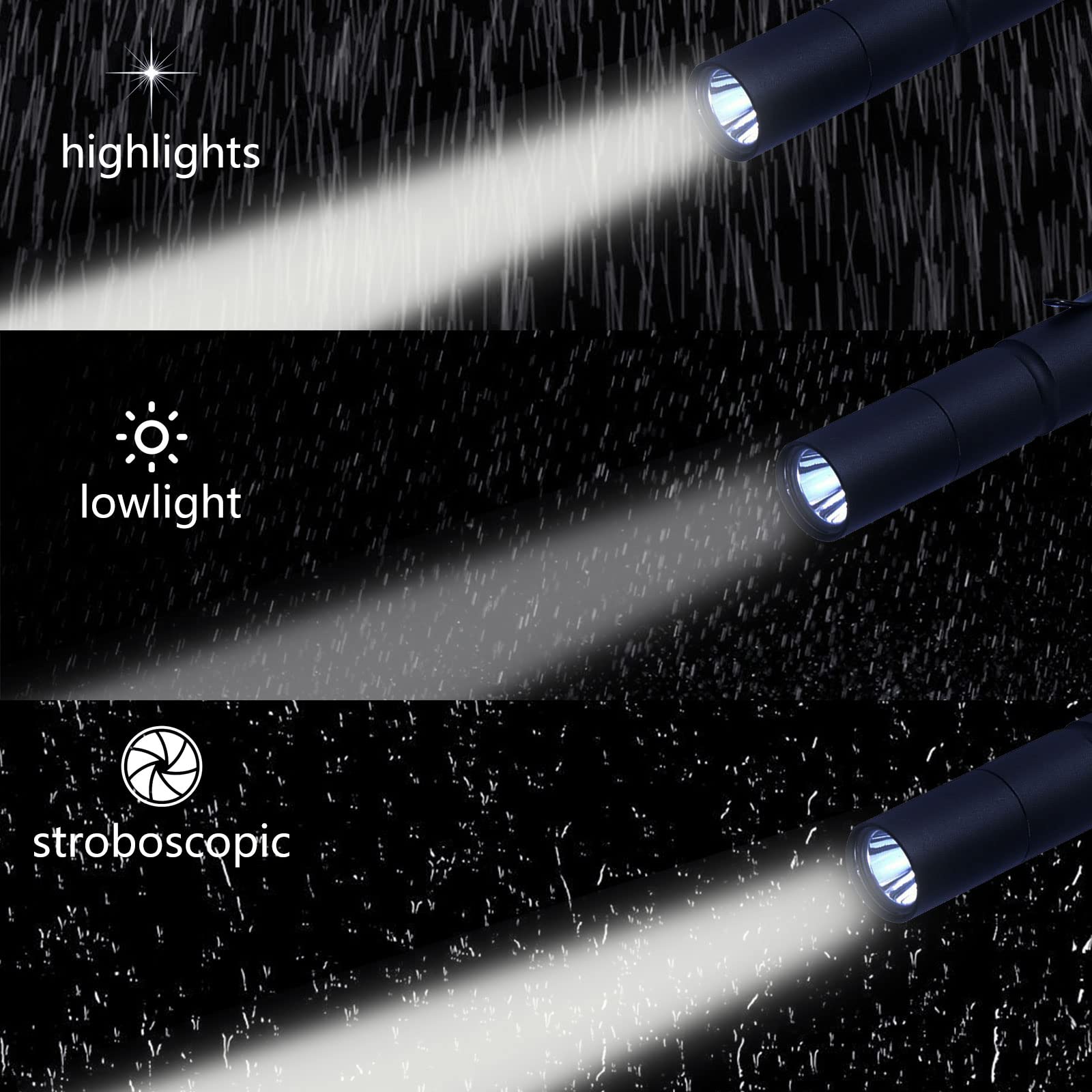 Castnoo 5 Pack Pen Flashlight, 3 Mode Led Pen Light, Pen Light Flashlights Pocket Flashlight With Clip, Bright 500 Lumens Mini Penlight, Waterproof Pen Lights For Outdoor Inspection Work, Emergency