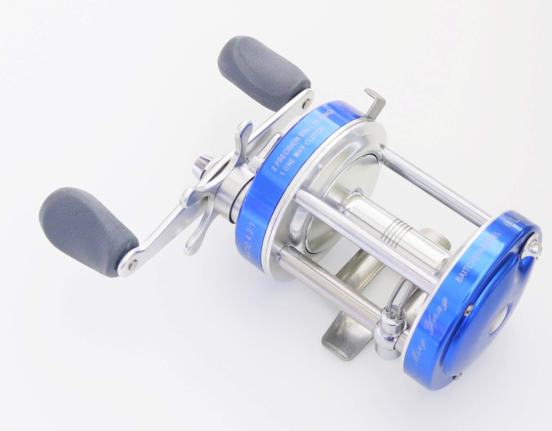 Mingyang Cl60 Baitcasting Fishing Reels Fishing Tackle 2+1 Bb Right Handed Gear Ratio 4.2:1 Blue,Conventional Casting Reel,Metal Body, For Catfish