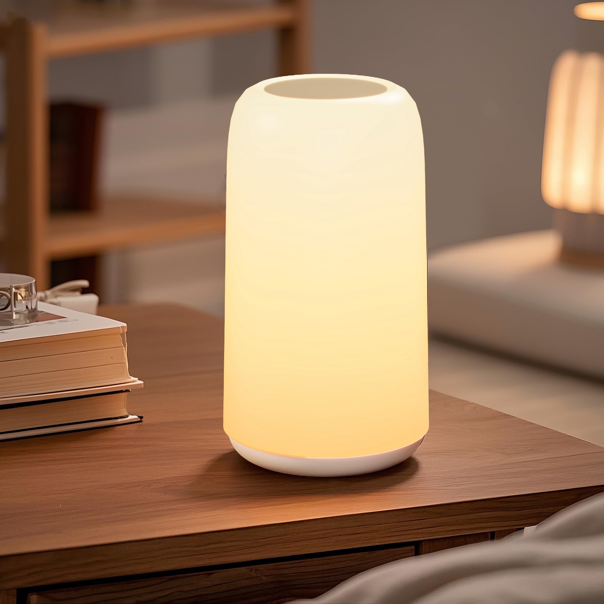 Famigreta Touch Table Lamp, Rgb Mode 3 Way Dimmable Led Lamp For Bedroom, Multi-Color Smart Nightstand Bedside Lamp For Living Room Home