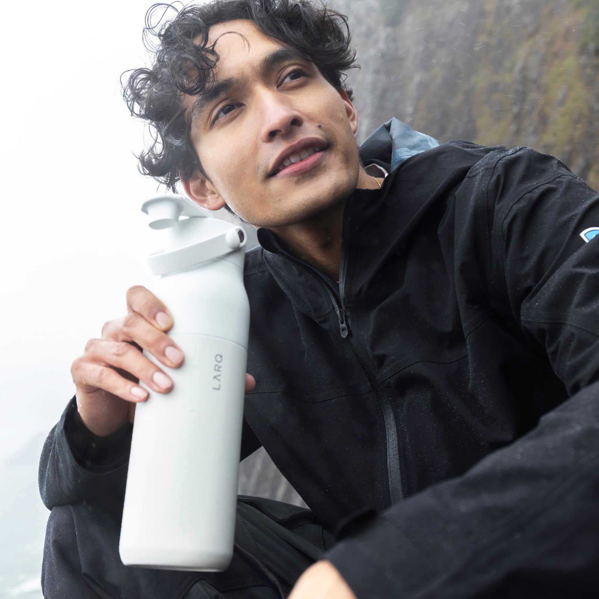 Larq Bottle Swig Top 23Oz - Insulated Wide Mouth Stainless Steel Water Bottle With Built-In Silicon