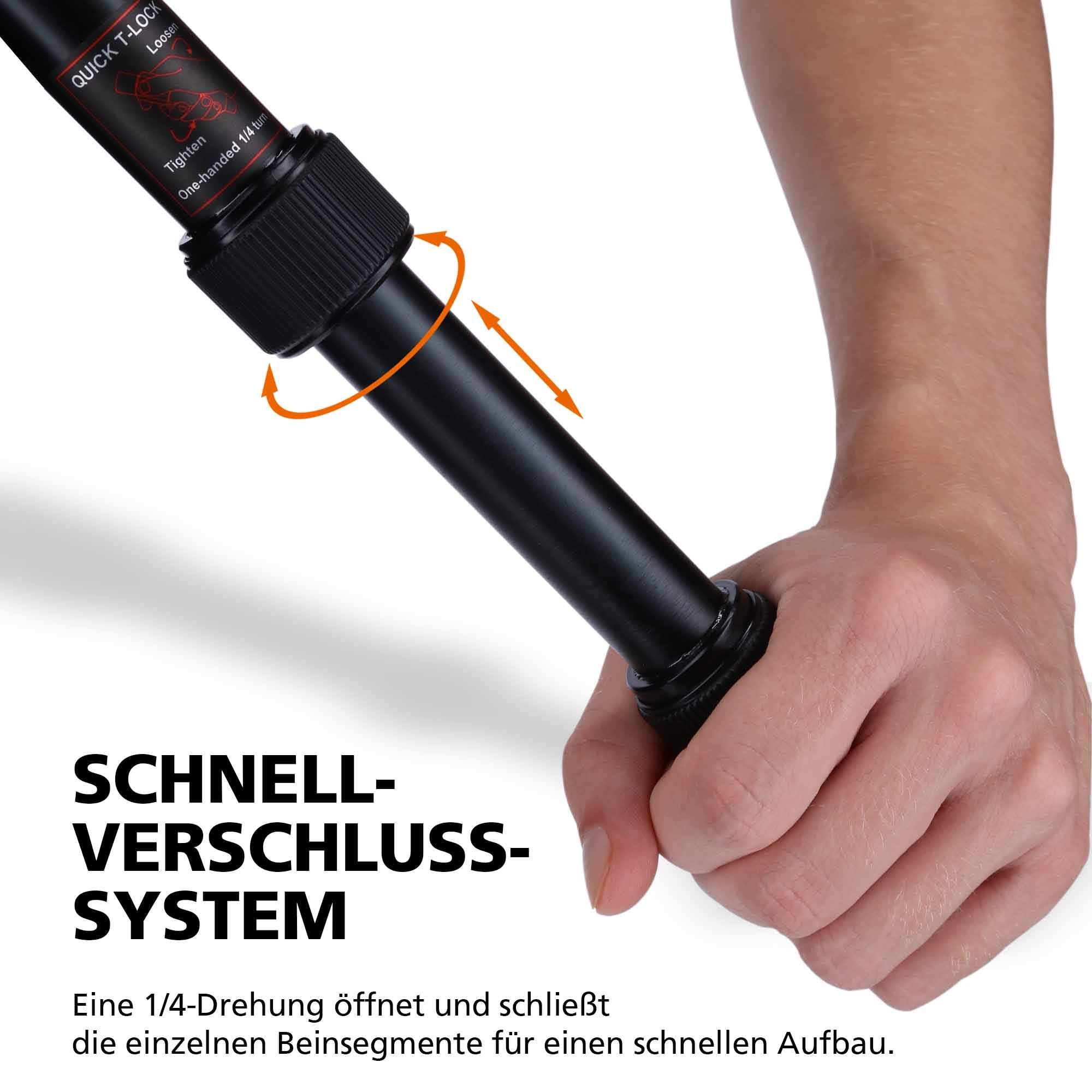 Rollei C5I - Aluminum Tripod With Panoramic Ball Head - Arca Swiss Compatible - Max. Load 8 Kg - Orange