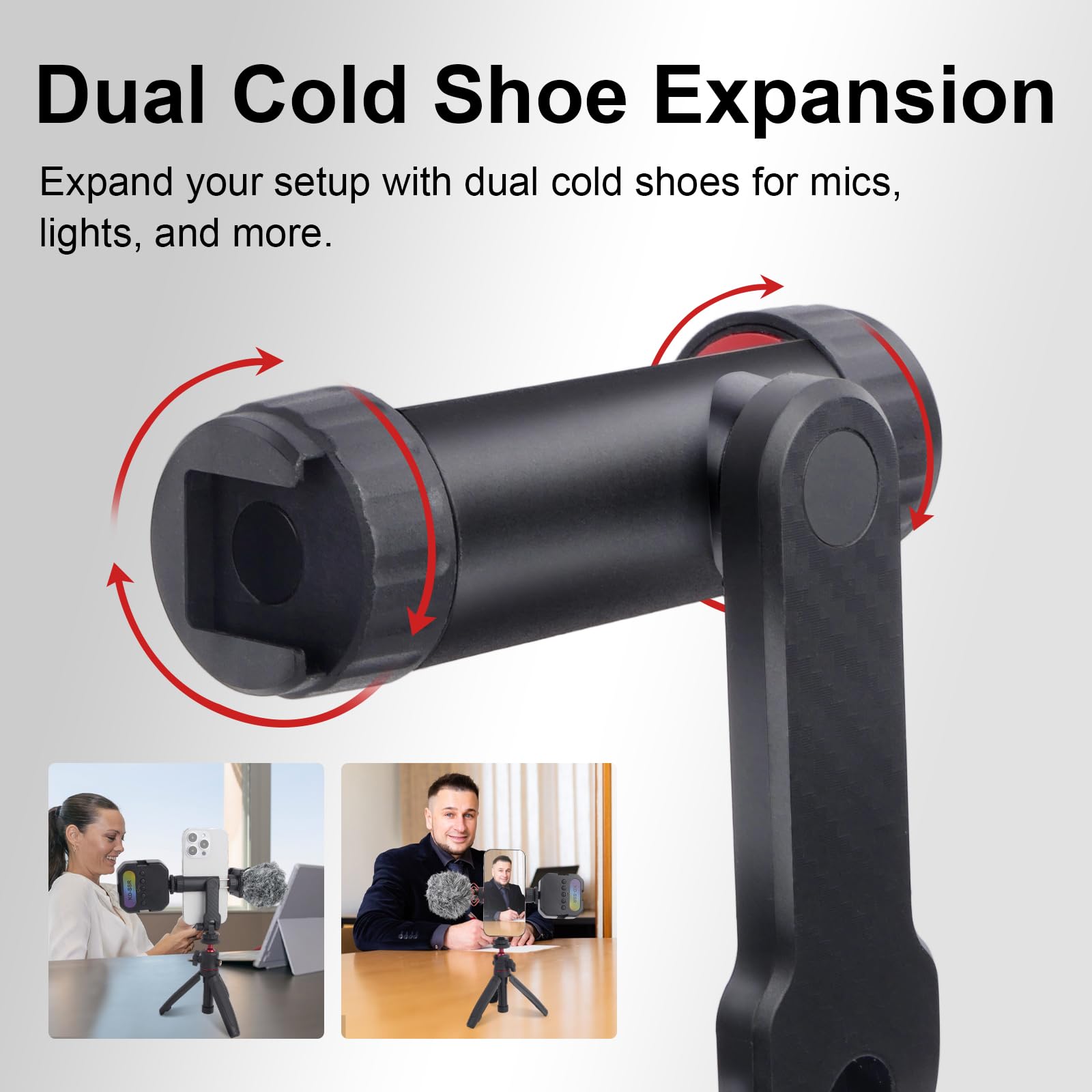 Mechrig Extendable Mini Tripod Selfie Stick Kits, Vlogging Tripod Camera Handheld With 360° Ball Head/Cold Shoe/3-Section Adjustment, Desktop Camera Stand For Phone/Dslr Action Cams (Sy028)