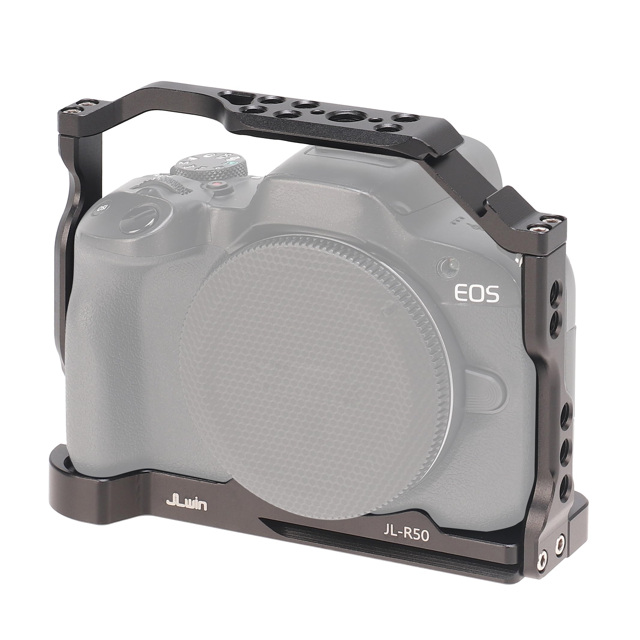Fotga R50 Camera Cage With Nato Rail 1/4" 3/8" Hole Arri Location Hole For Canon Eos R50 Mirrorless Dslr Camera Video Filmmaking Side Handle Top Handle,Compatible Arca Swiss Tripod Ball Head Clamp