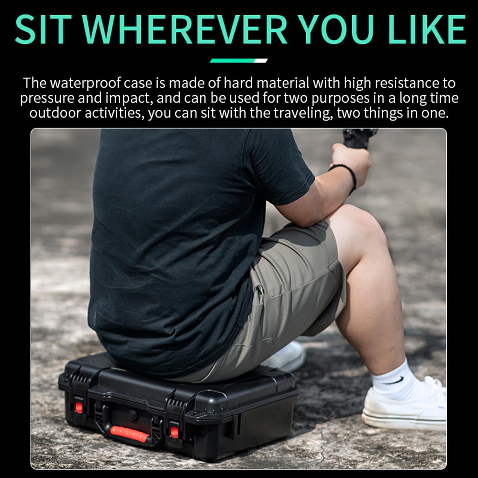 Camnoon Portable Storage Box Travel Hardshell Carrying Case With Top Carry Handle Shoulder Strap Shock-Proof Waterproof Replacement For Dji Rs 4/ Rs 4 Pro Gimbal Stabilizer