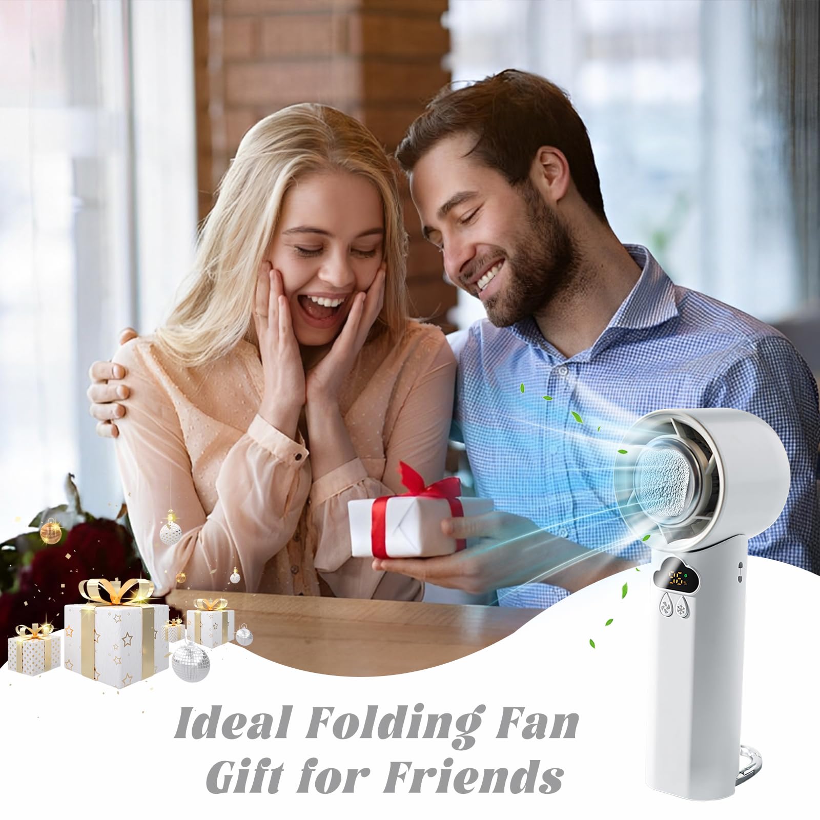 Portable Handheld Fan, High-Speed 2 In 1 Folding Fan, Small Rechargeable Fans With Handheld