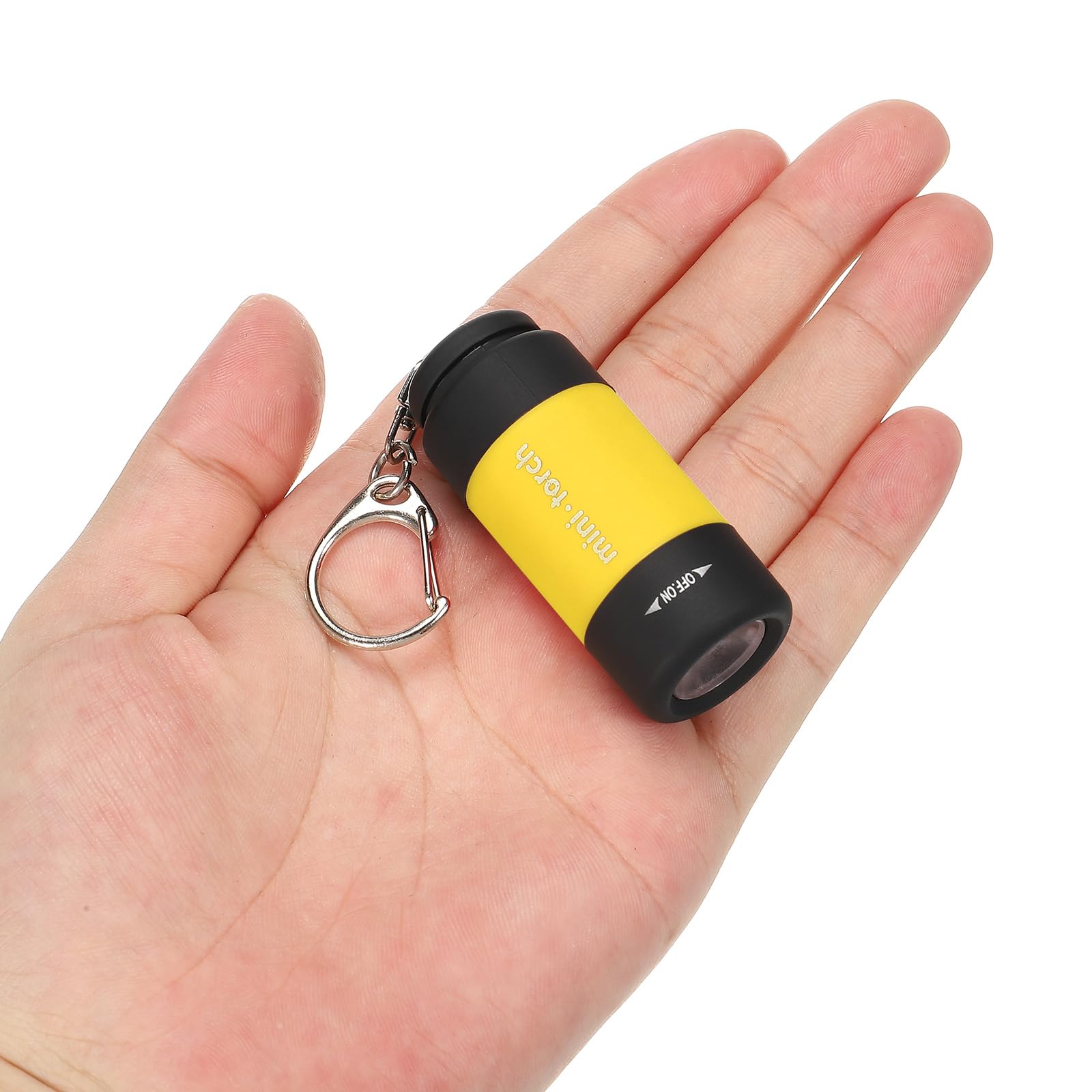 Patikil 2.1" Mini Rechargeable Led Keychain Flashlight, Edc Portable Small Torch With Usb Charging For Everyday Carry, Yellow