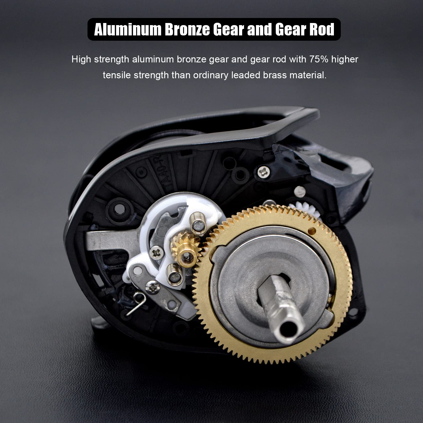 Camekoon Bahamut 400 Baitcaster Reels, Large Capacity For Jigging, 10+1 Stainless Steel Bearings, 35 Lbs Drag, 4.5In Long Power Handle, Carbon Fiber Frame And Side Covers, Baitcasting Fishing Reel