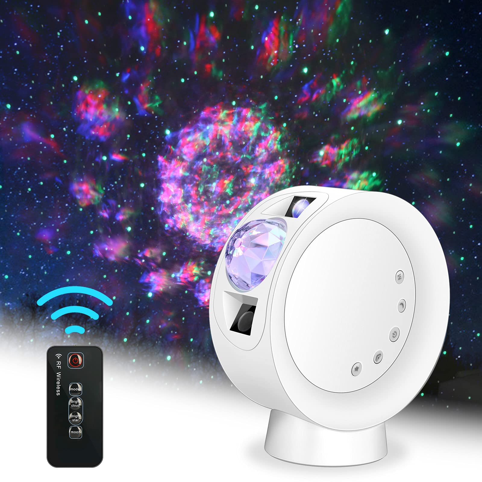 Litenergy Led Sky Projector Light, Galaxy Lighting, Nebula Star Night Lamp With Base And Remote Control For Gaming Room, Home Theater, Bedroom , Or Mood Ambiance (White)