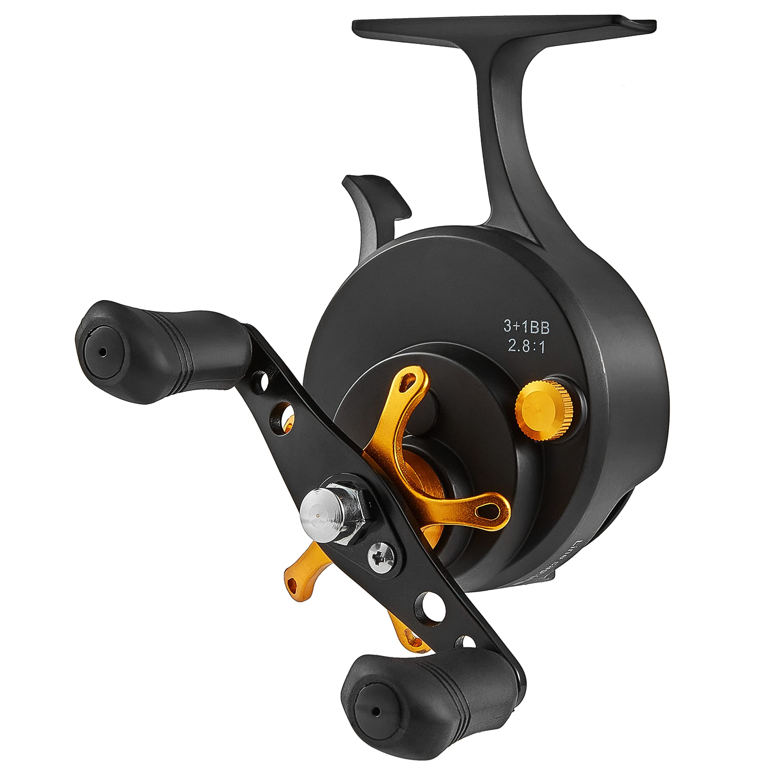 Bigchub Inline Ice Fishing Reel, Cnc Machined Aluminum Spool, 3+1 Ball Bearings, 2.8:1 Gear Ratio, Ultra Smooth, Adjustable Star Drag, spool, Magnetic Drop System