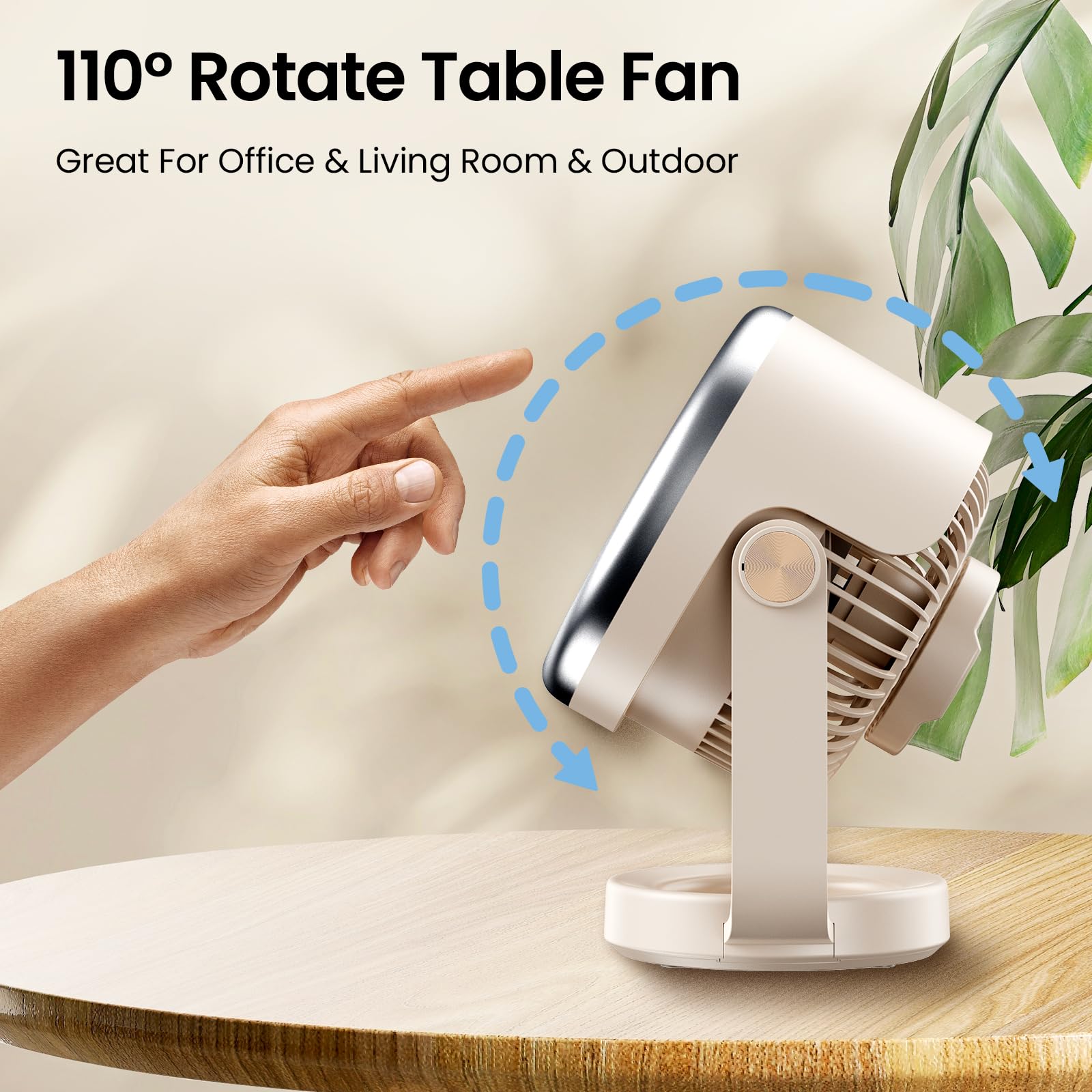 Desk Fan, 10 Inch Air Circulator Quiet Operating Fan For Bedroom, 70Ft Strong Airflow, Portable Fan