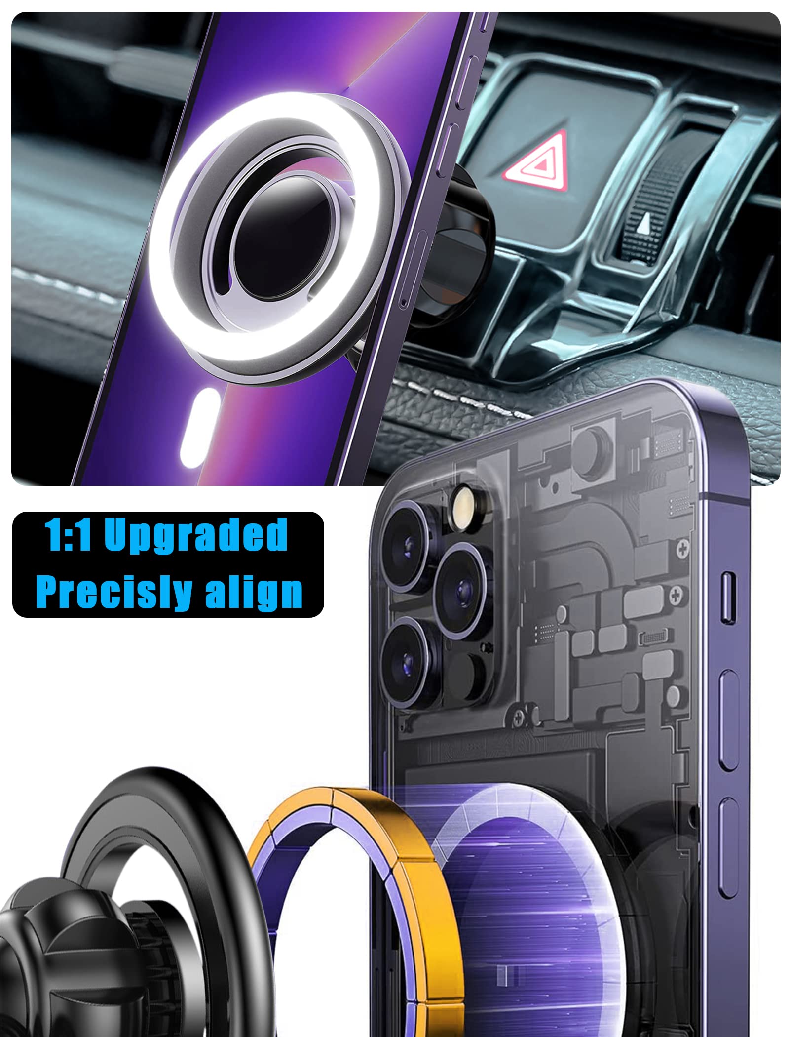 Ve Ve Power Phone Mount For Mag-Safe, Car Stand Holder, Only For (Toyota Rav4 2019 To  Premium Xle, Adventure, Trd Off-Road, Limited, Hybrid Xse), Must With Adjustment Wheel, Otherwise Not Fit