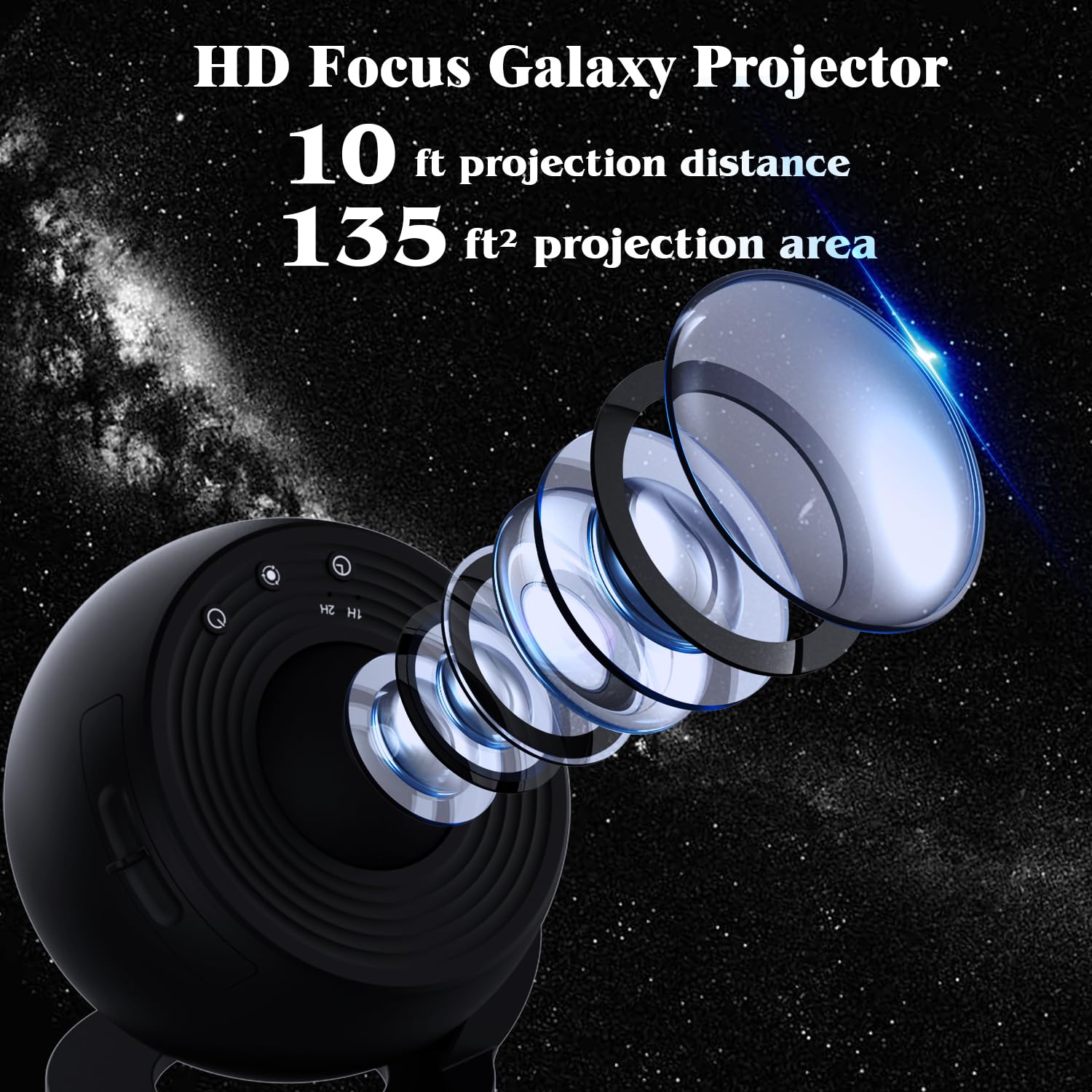 Ausyle Star Projector - 360 Galaxy Night Light With 4K Replaceable Discs For Kids & Adults