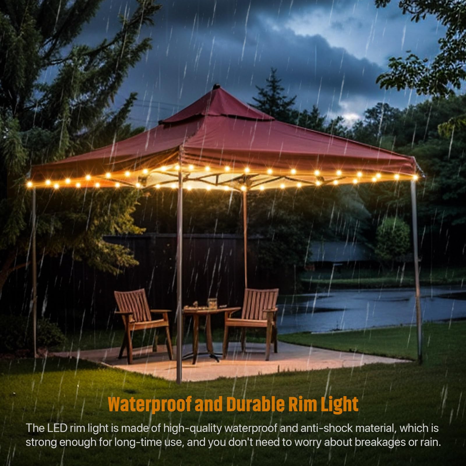 Waybelive Led Canopy Lights, 40Ft Led String Light For Outdoor Canopy, Compatible With 10 X10 Ft Canopy Tents, Waterproof, 16 Color Change By Yourself, Super Bright To Display At Night Outdoors