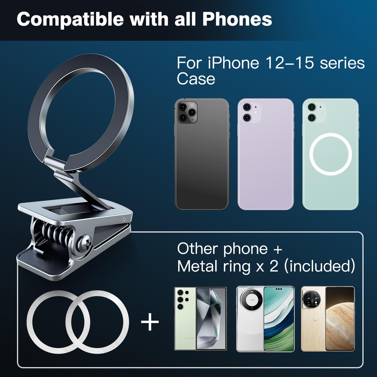 Keledz Fits For Magsafe Car Mount, Magnetic Phone Holder Clamp For Desktop, Hands  Magnet Travel Car Holder, Dash Phone Mount Fit For Iphone 15 14 13 12 Pro Max Mini Magsafe Cases & All Phones