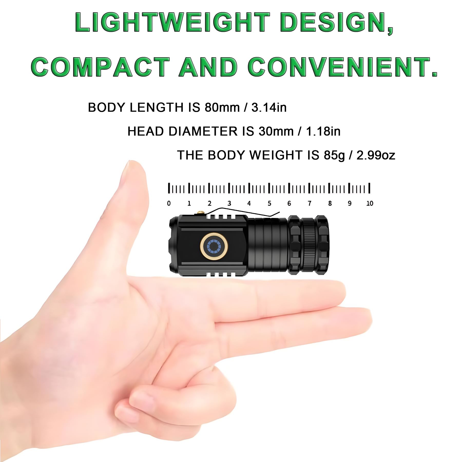 Abunro Small Flashlight Rechargeable, With Magnetic Base, Aluminum Mini Flashlight 2550 Lumens 4 Pcs Bright 3 Led Flashlight, 5 Lighting Modes Portable Rechargeable Flashlights Small For Camping Home