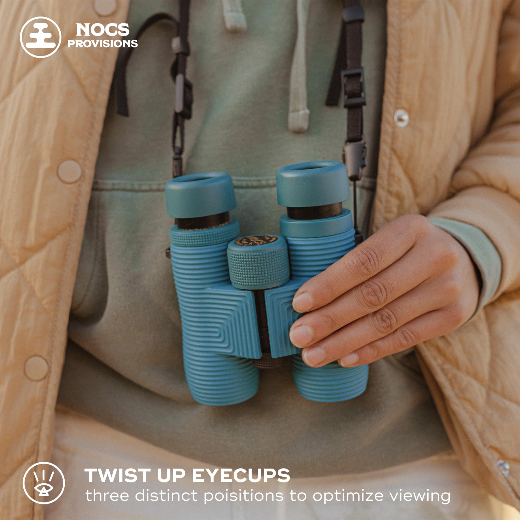 Nocs Provisions Field Issue Compact 8X32 Waterproof Binoculars, Shockproof, Fogproof, 8X Magnification, Bak4 Prism, Multi-Coated Lenses For Adults & Kids, Bird Watching, Hunting & Wildlife Viewing