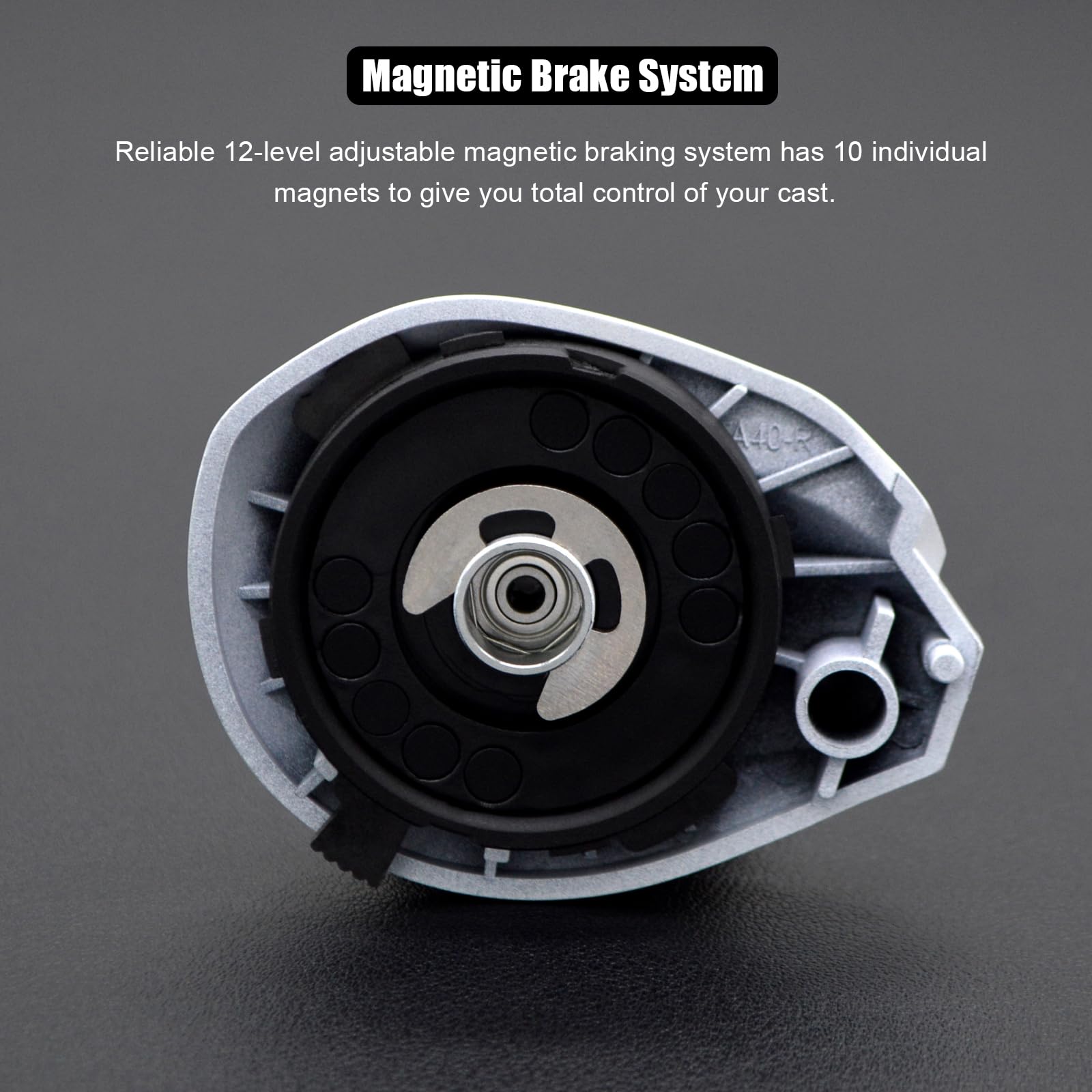 Camekoon Bahamut 400 Baitcaster Reels, Large Capacity For Jigging, 10+1 Stainless Steel Bearings, 35 Lbs Drag, 4.5In Long Power Handle, Carbon Fiber Frame And Side Covers, Baitcasting Fishing Reel
