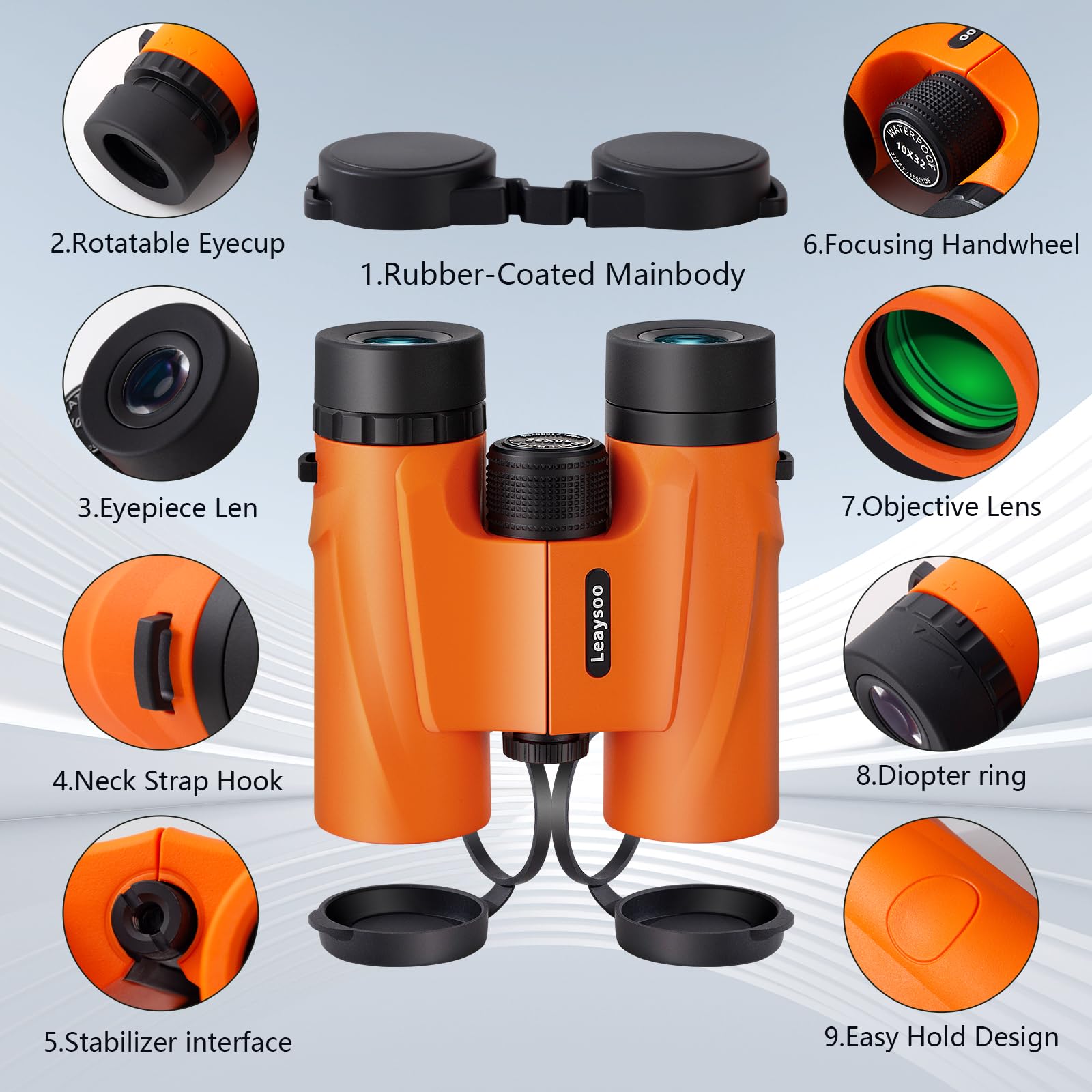 Leaysoo Compact Binoculars For Adults & Kids, High Powered Small Binoculars, Bak-4 Fmc Clear Low Light Vision, Waterproof For Bird Watching, Concerts, Cruise Ship