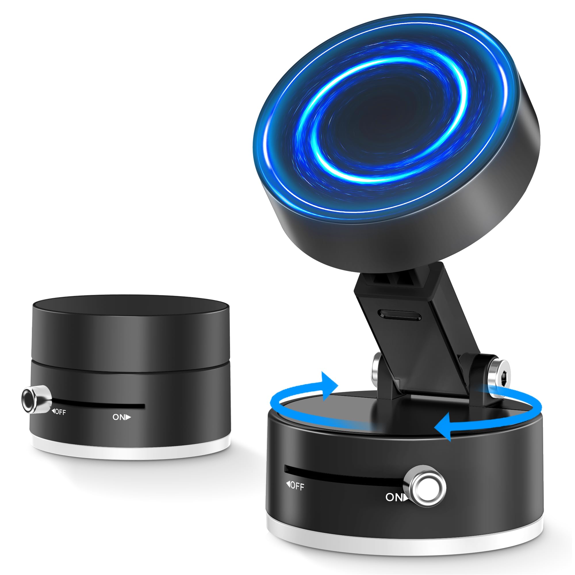 Creadream Vacuum Magnetic Suction Car Phone Holder,   Foldable Suction Cup Phone Mount Stand With 360° Rotation, Car Accessories For All Smartphones, For Shower/Car/Mirror/Smooth Surface
