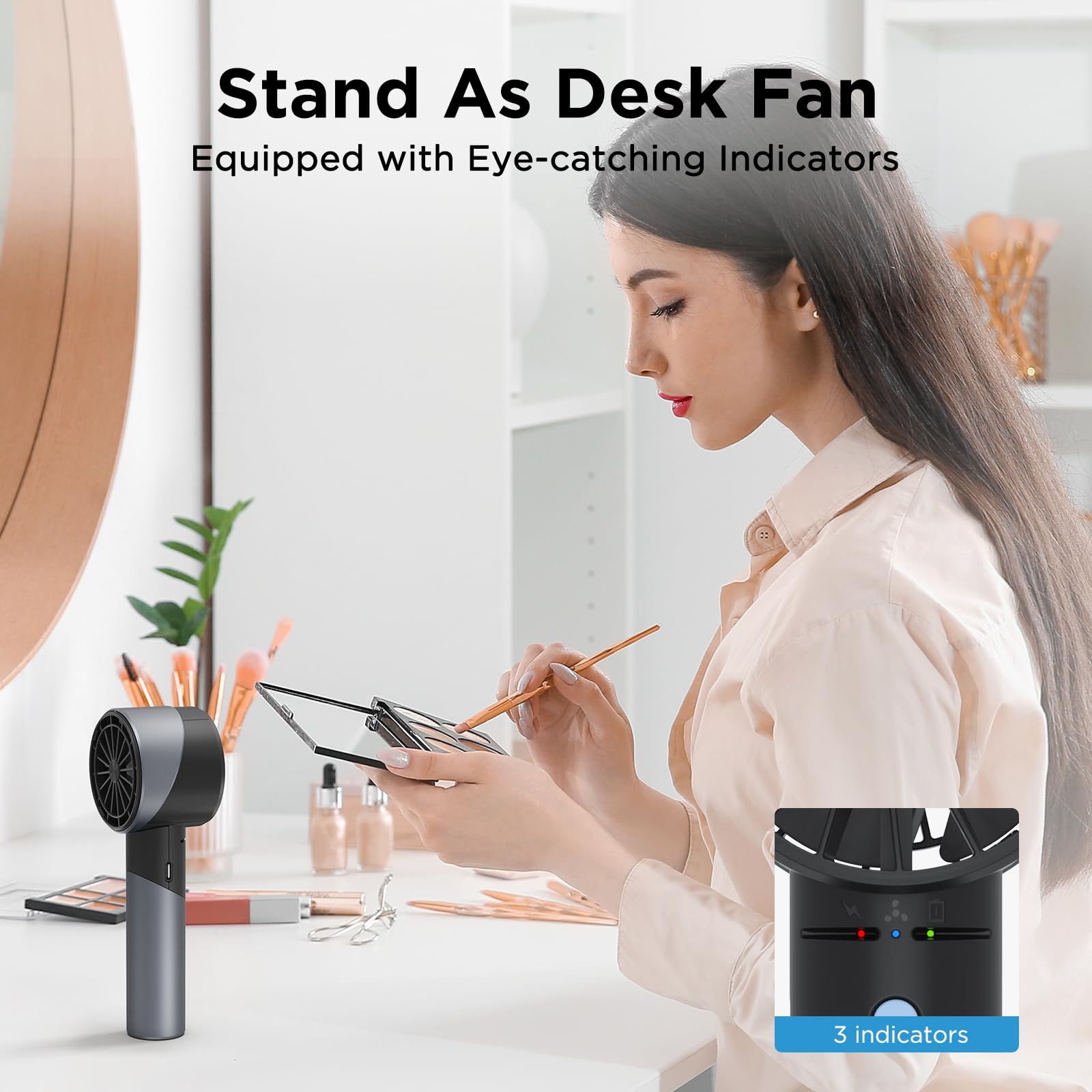 Amacool turbo handheld fan with 4 adjustable speeds, metal body, 17-hour runtime, perfect for long-lasting cooling