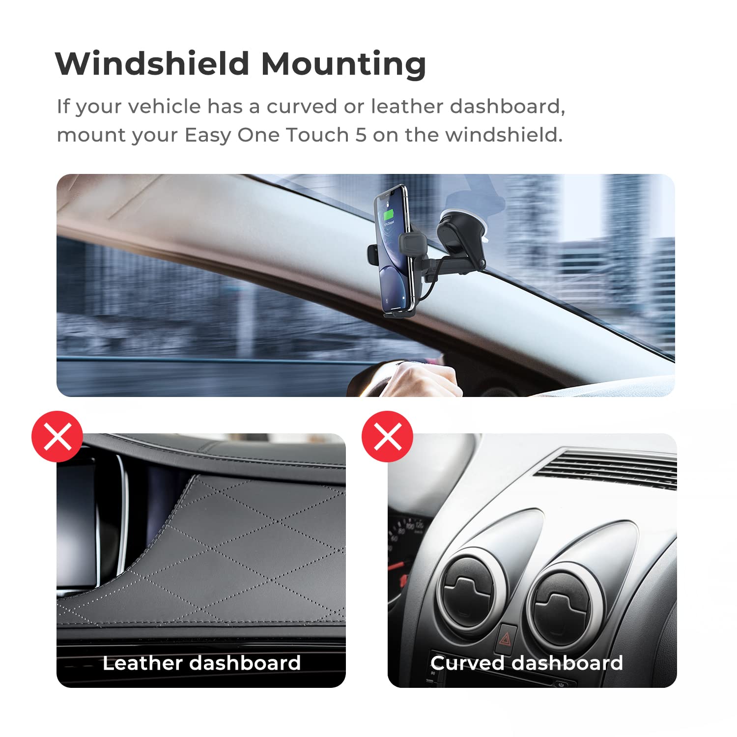 Iottie Car Charger Easy One Touch Wireless 2 Qi Charging Dashboard Phone Mount For Iphone, Samsung Galaxy, Huawei, Lg, Smartphones