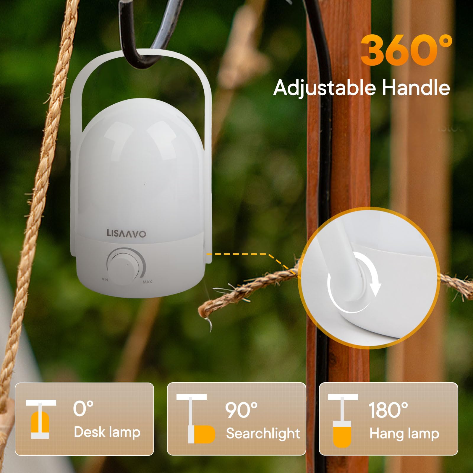 Lisaavo Table Lamp 1200Mah Bedroom Lamps Rechargeable Camping Light Outdoor Lighting Power Outage Small Lamps For Small Spaces,White