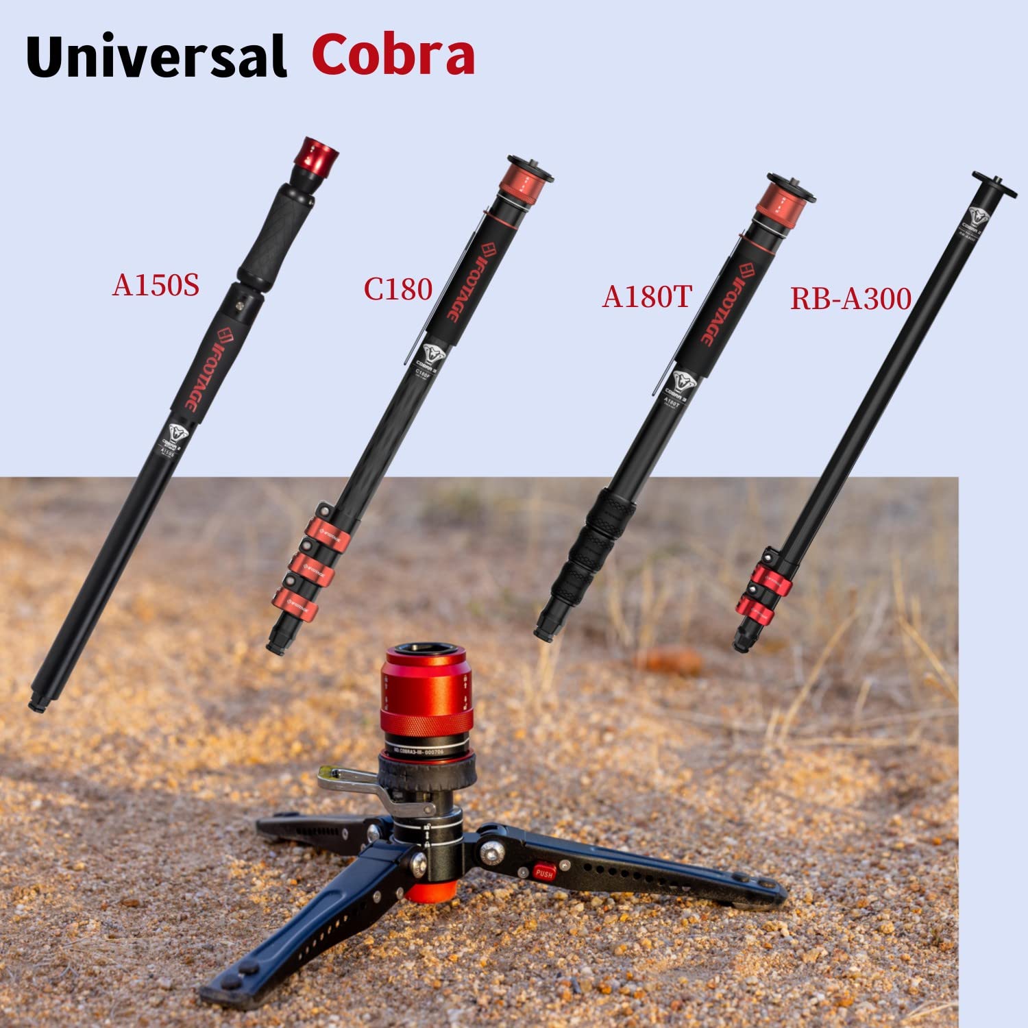 Ifootage Cobra 3 Base-P,Portable Tabletop Mini Tripod Mount With Pedal Locking Control,Quick Release Platform,Max Load 17.6 Lbs