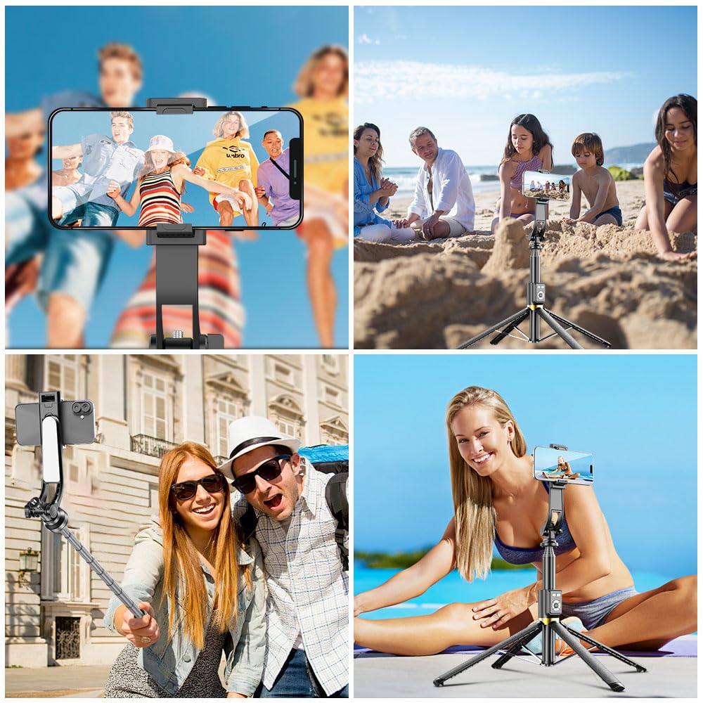 Fashion Stick Selfie Phone Tripod - 86.6'' Cell Phone Holder With Detachable Wireless Remote, Video And Picture, Phone Stand For Iphone Quadpod, Android, Camera