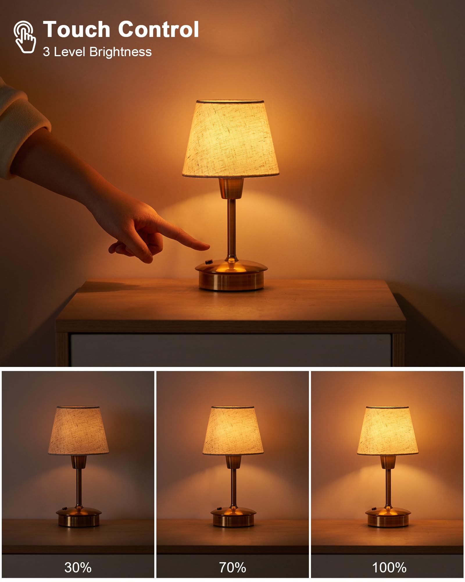 Depecal Rechargeable Cordless Table Lamp For Restaurant Dinner Table, 5200Mah Battery Operated Lamps, Small Touch Dimmable Ambient Lighting For Bedroom Living Room Kitchen Dining Room Entryway Outdoor Patio
