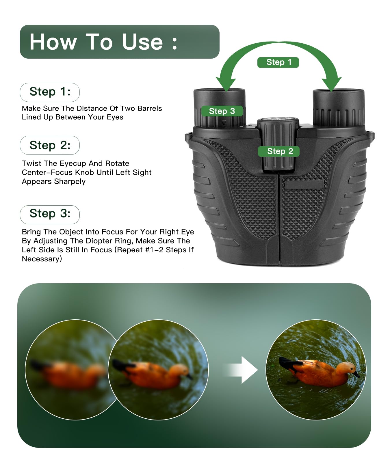 Irosiy 10X Waterproof Binoculars With High-Definition Fmc Coated Lens, Bak4 Prism, Adjustable Diopter, Anti-Slip Design, Durable And Lightweight – Perfect For Bird Watching, Hunting, And Outdoor Activities