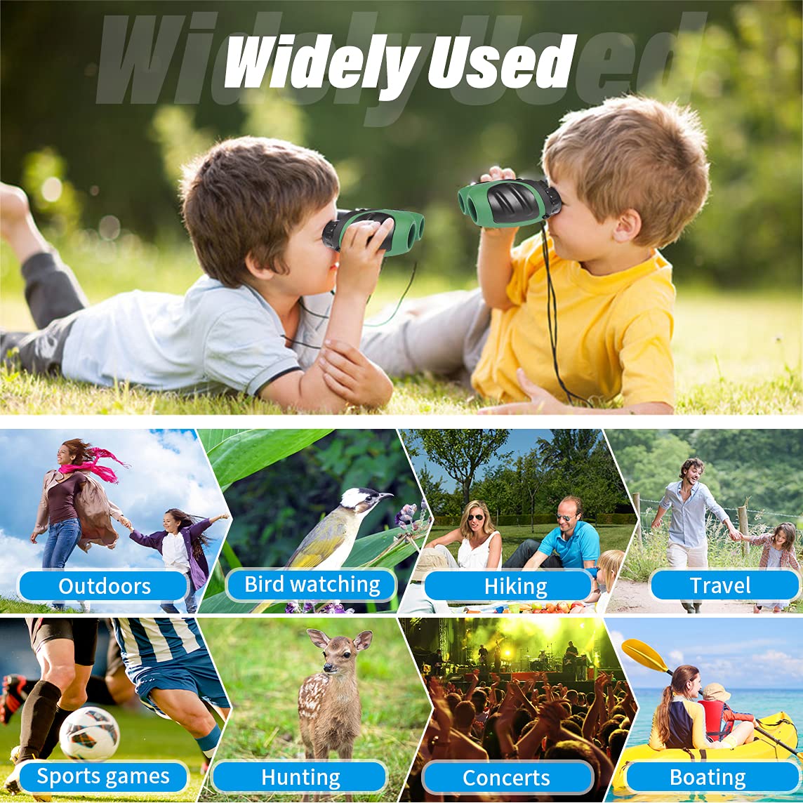Meet Sun Easter  For 3-12 Years Old Boys, Vnvdflm Compact 8X21 Shock Proof Green Binoculars For Bird Watching Kids Telescope For Teens Toys For 5-10 Years Old Girls (Green)