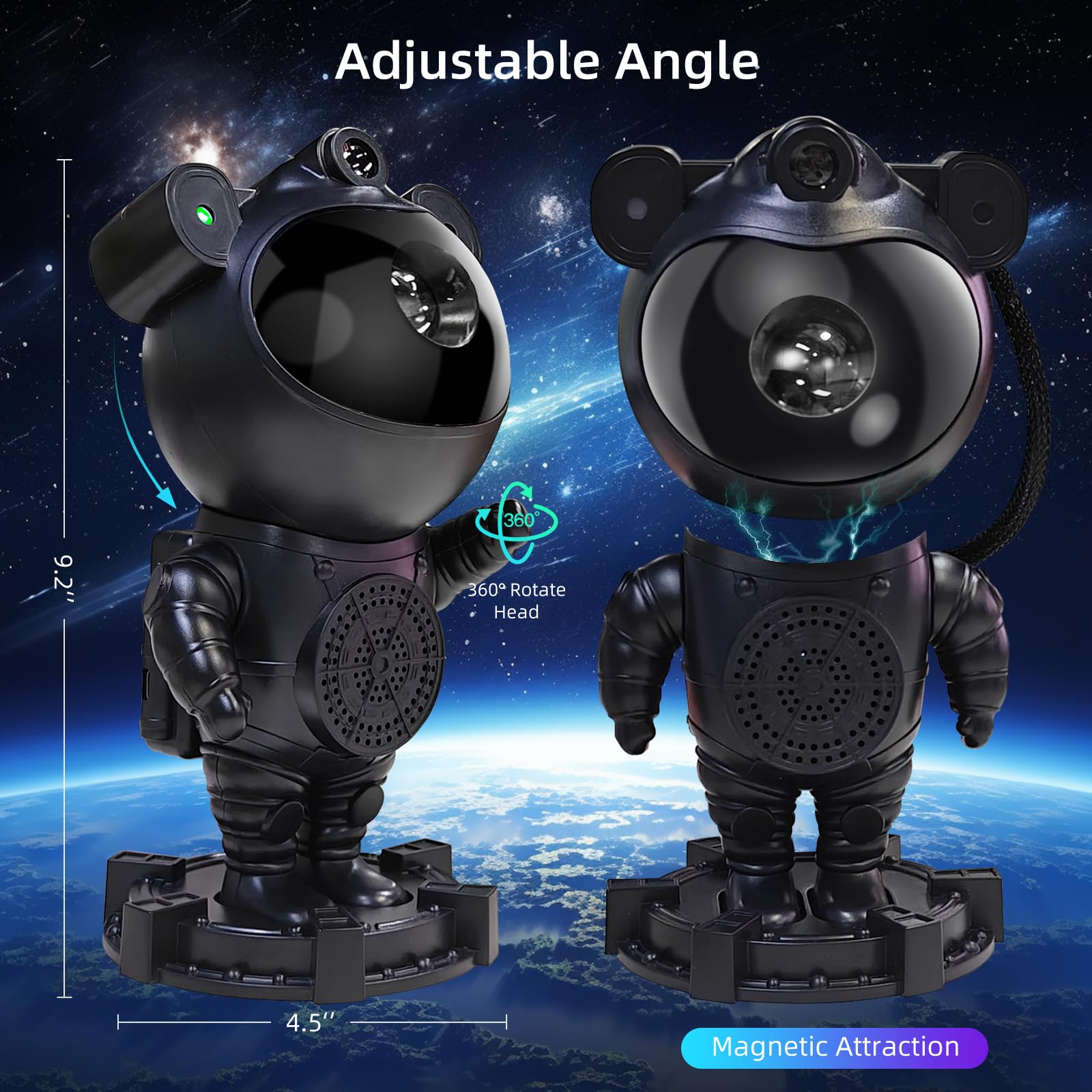 Ruishine Star Projector Astronaut Galaxy Projector - Bluetooth Speaker, White Noise,Moon Nebula Night Light For Bedroom, 360° Adjustable,Timer And Remote, Star Galaxy Projectors For Kids Adult, Choice