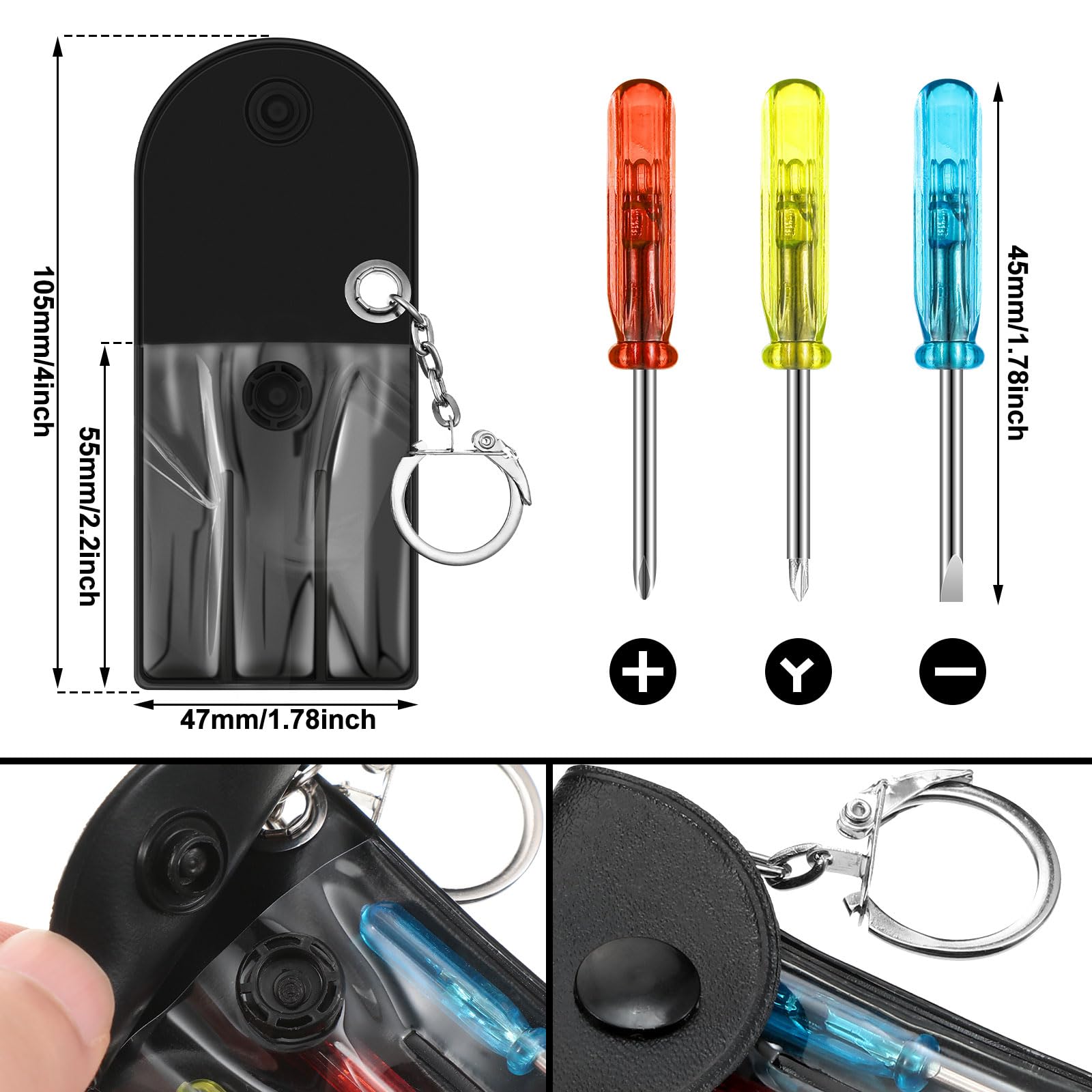 Retisee Mini Screwdriver Keychain Bulk Led Flashlight Set Mini Hand Tool Bulk  For Men Adult Father'S Day  Birthday Dad Giving(48 Pcs)