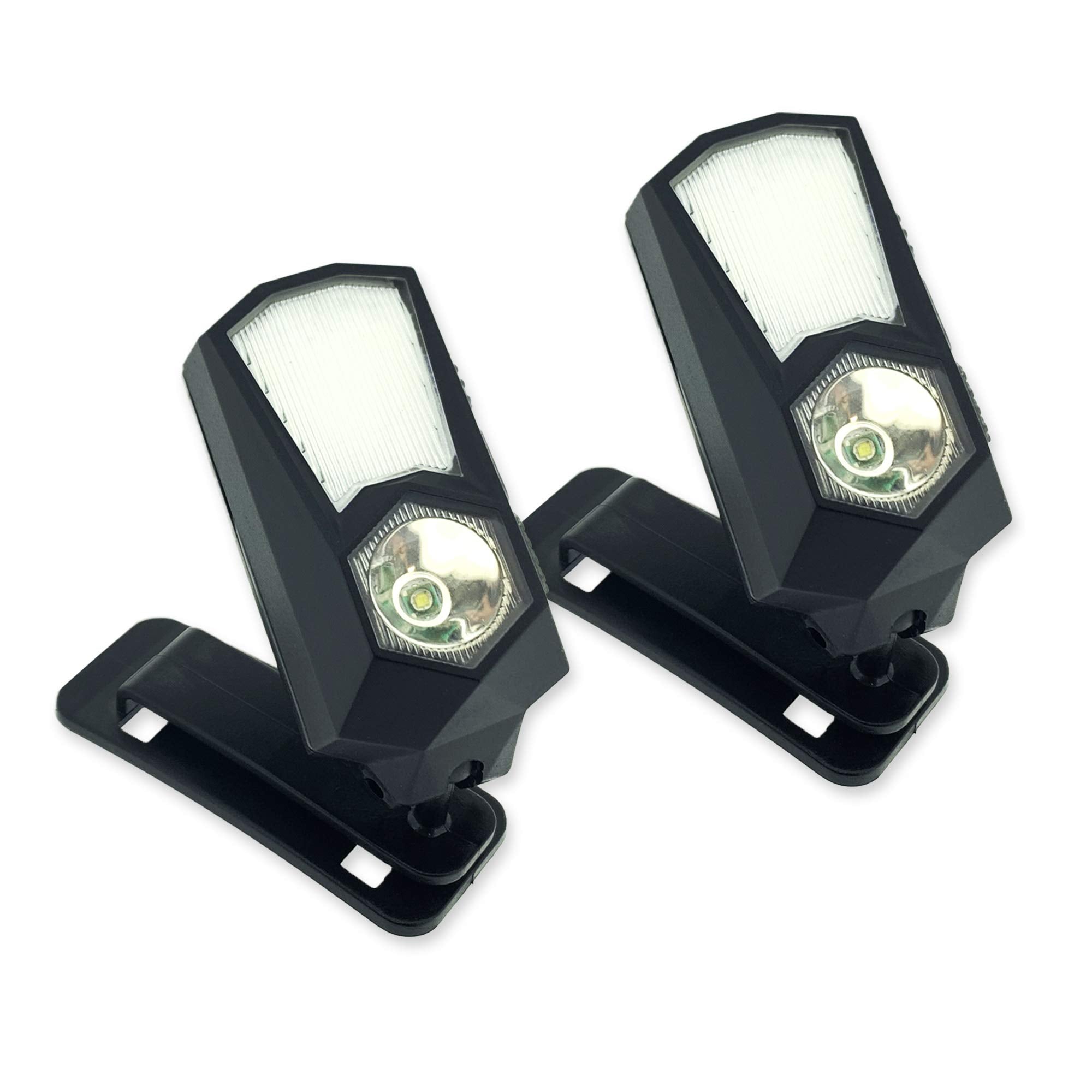 Sun Company Luma 360 - Swiveling Clip-On Led Light (2-Pack)  Rechargeable Clip Flashlight For Hat, Pocket, Hardhat  Bright Hands  Clipon Flashlights For Hiking, Running, Or Dog Walking
