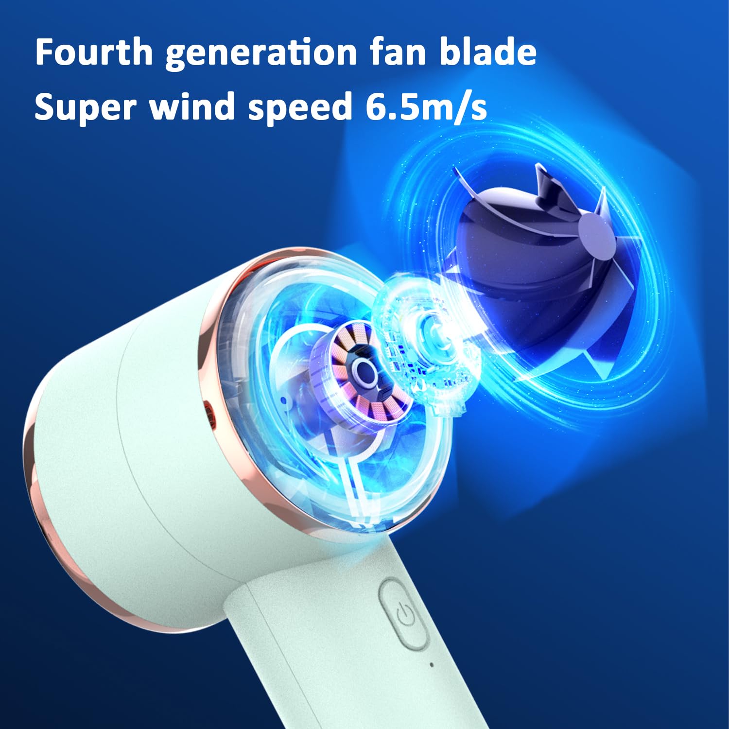 Personal Mini Electric Handheld Fan, Portable Turbo Fans With Desk Base, 2000Mah Rechargeable Batter